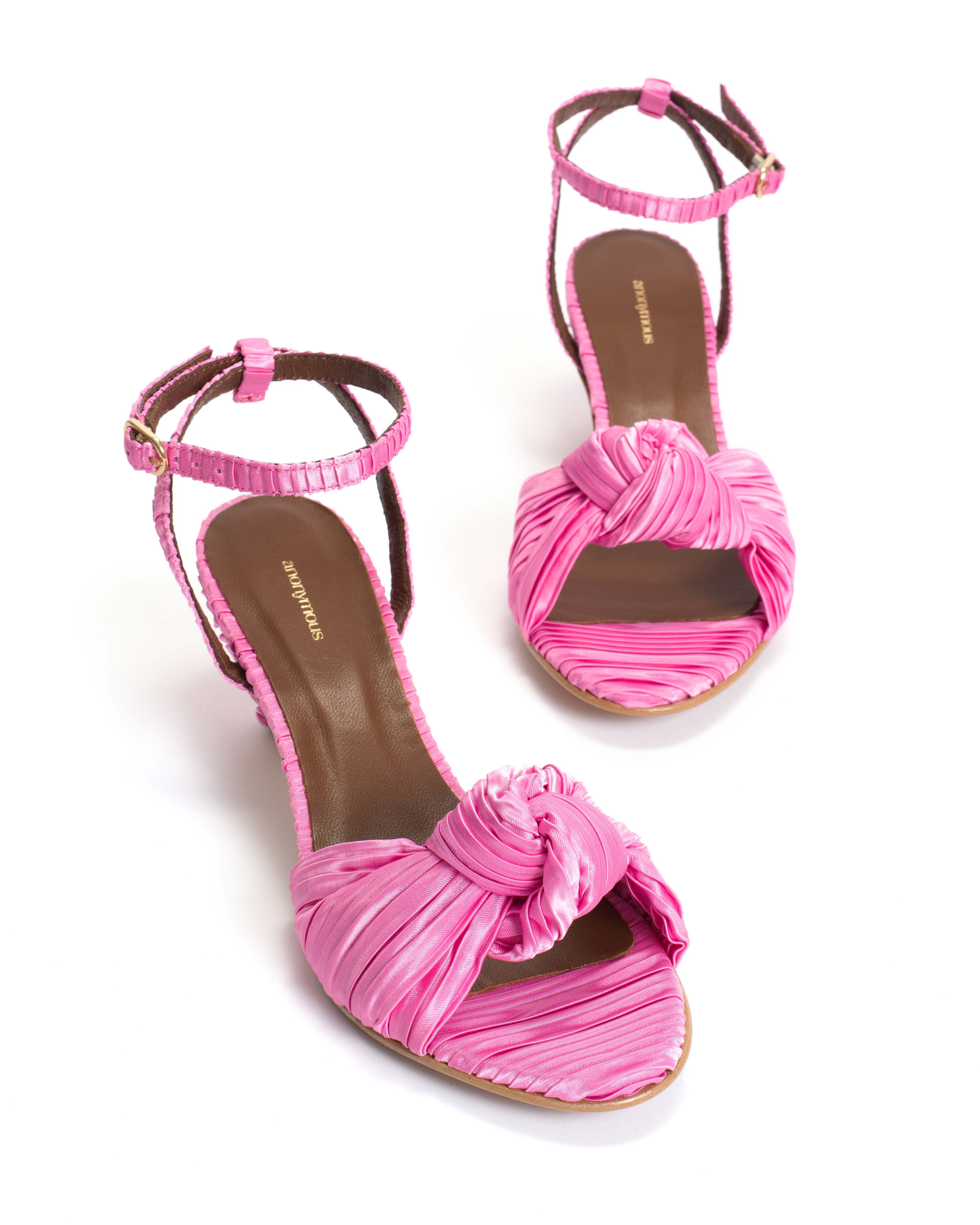 Aliza 50 stiletto Pleated satin Raspberry sorbet - Image 5
