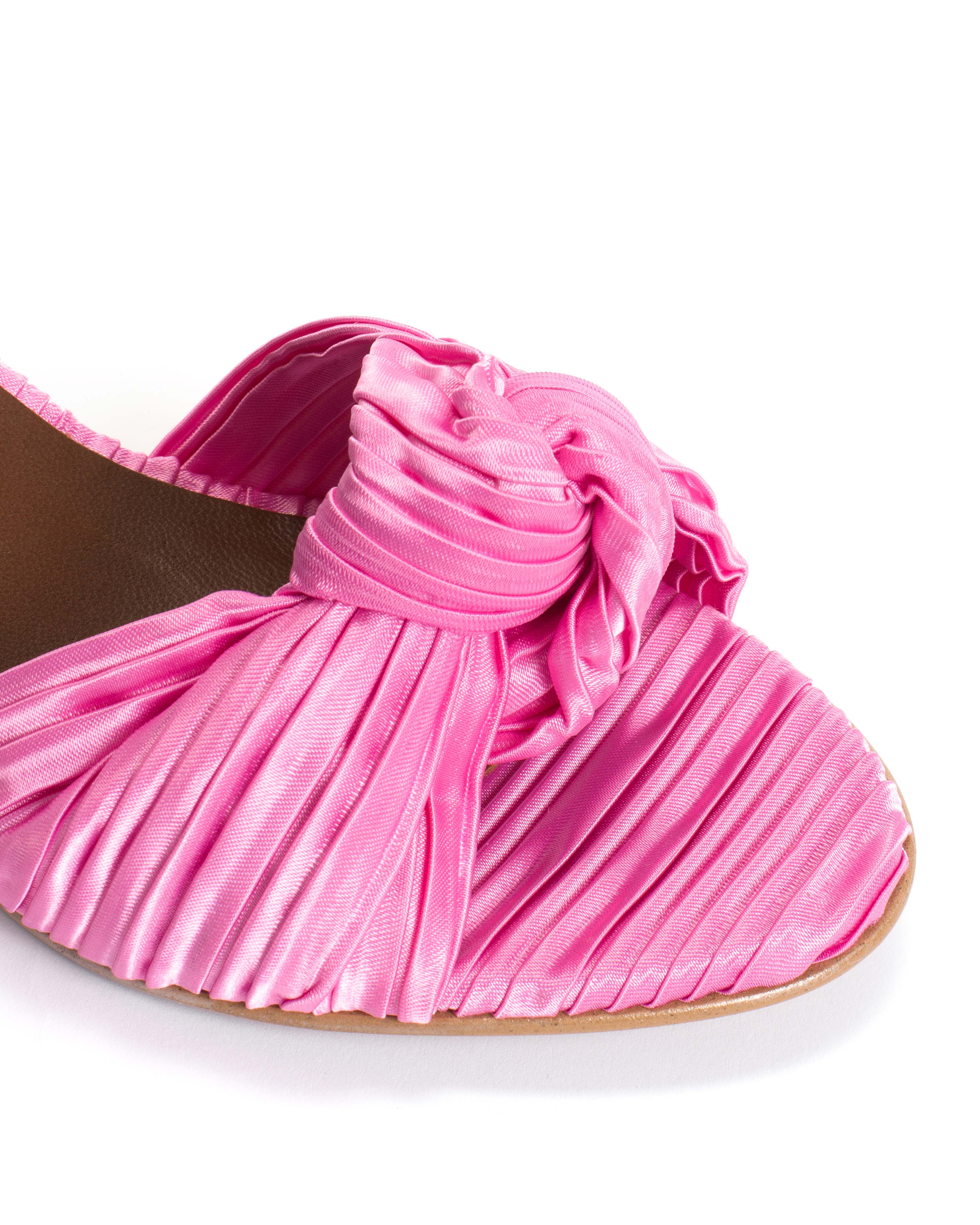 Aliza 50 stiletto Pleated satin Raspberry sorbet - Image 6