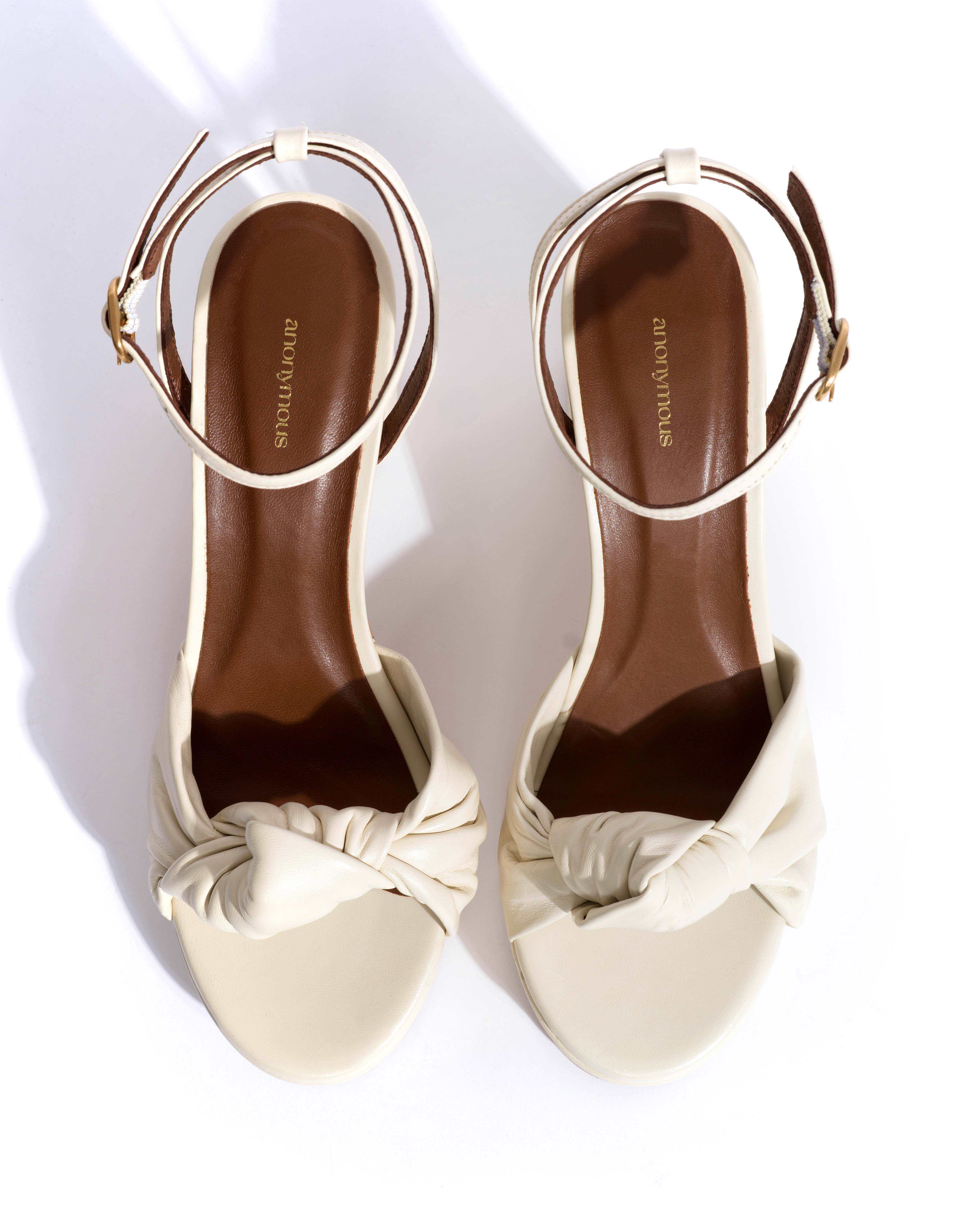 Aliza 85 platform Shiny lamb White sand - Image 4
