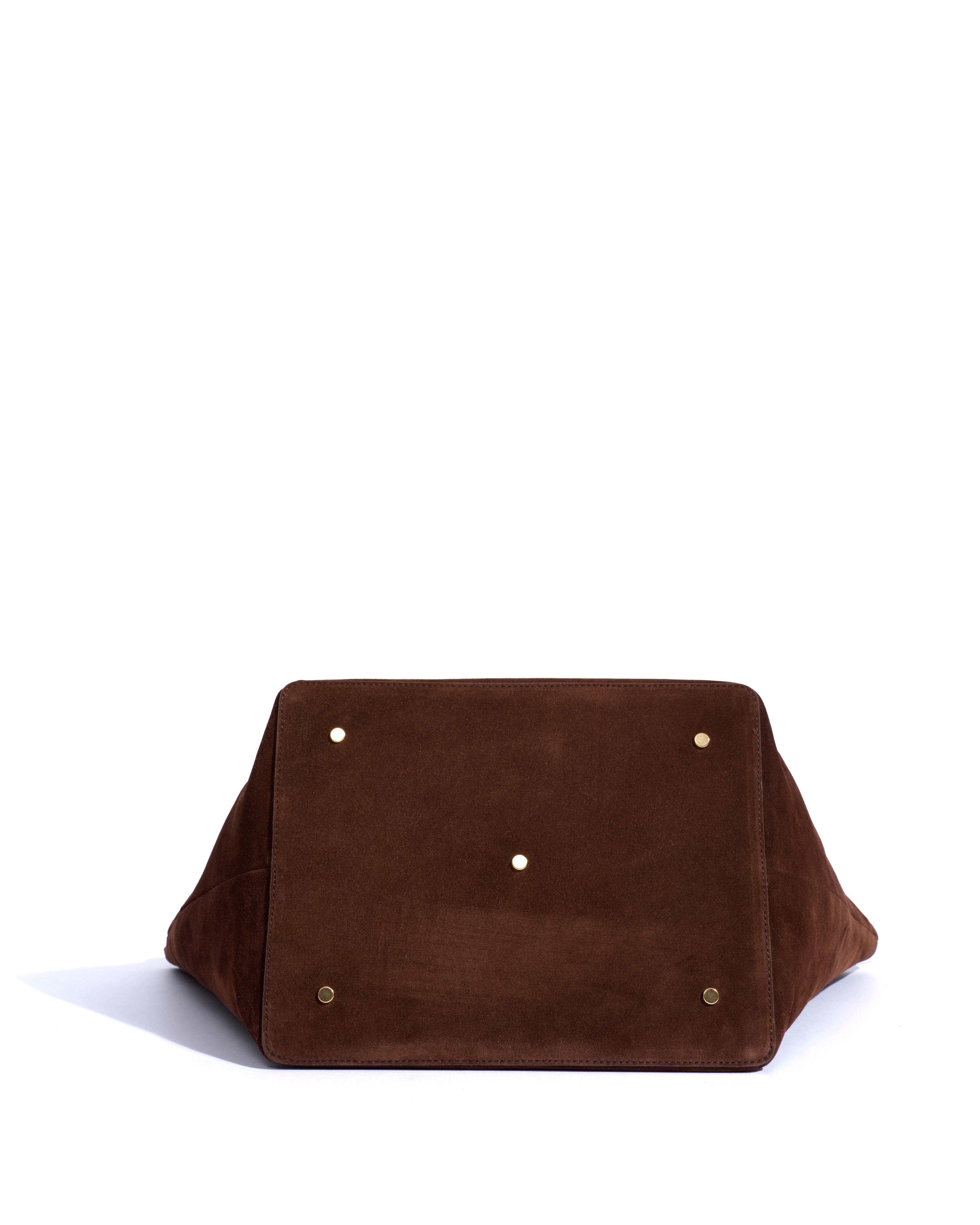 Arya carryall bag Calf suede Chocolate - Image 4