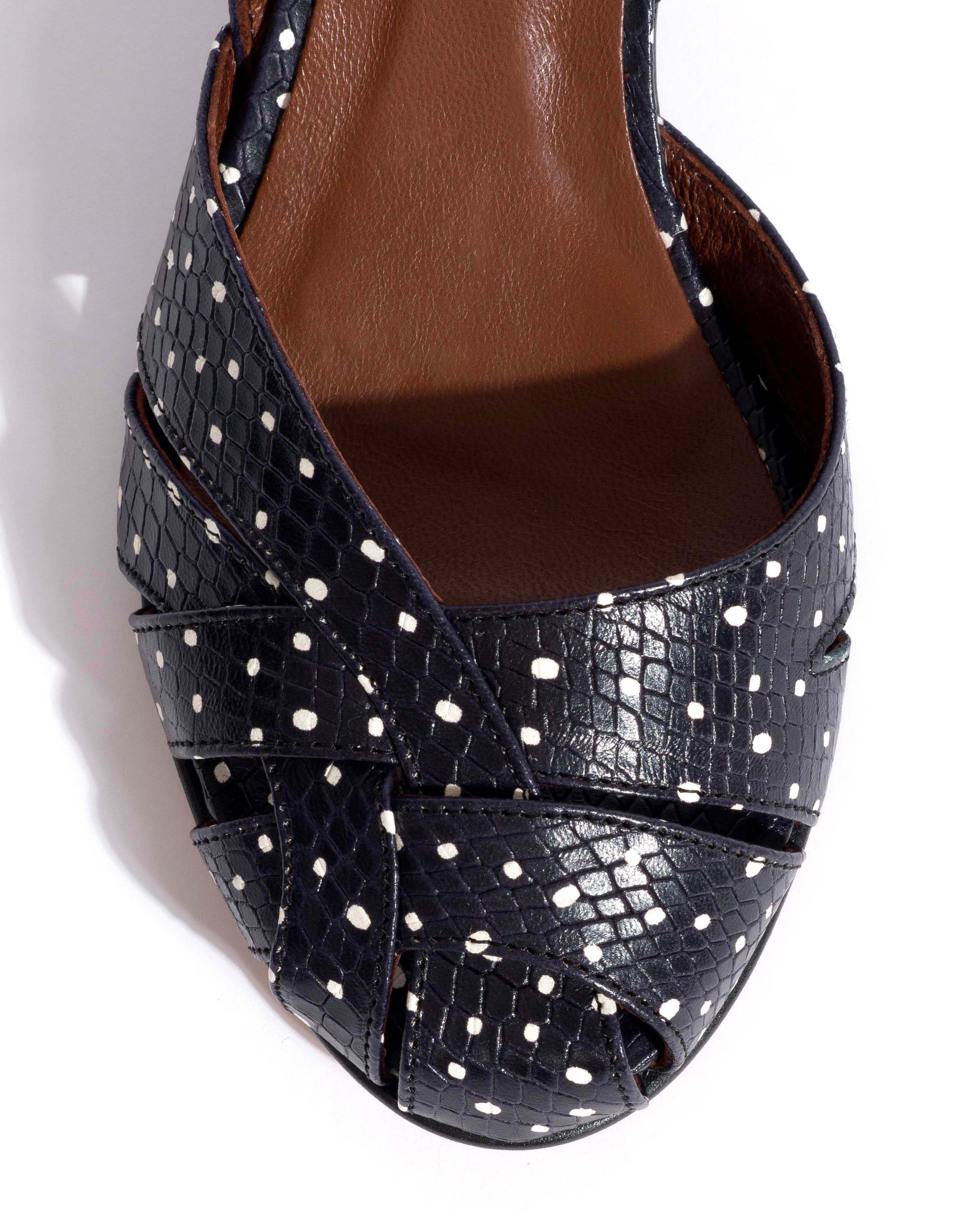 Banie 50 stiletto Spotted snake calf Midnight blue - Image 5