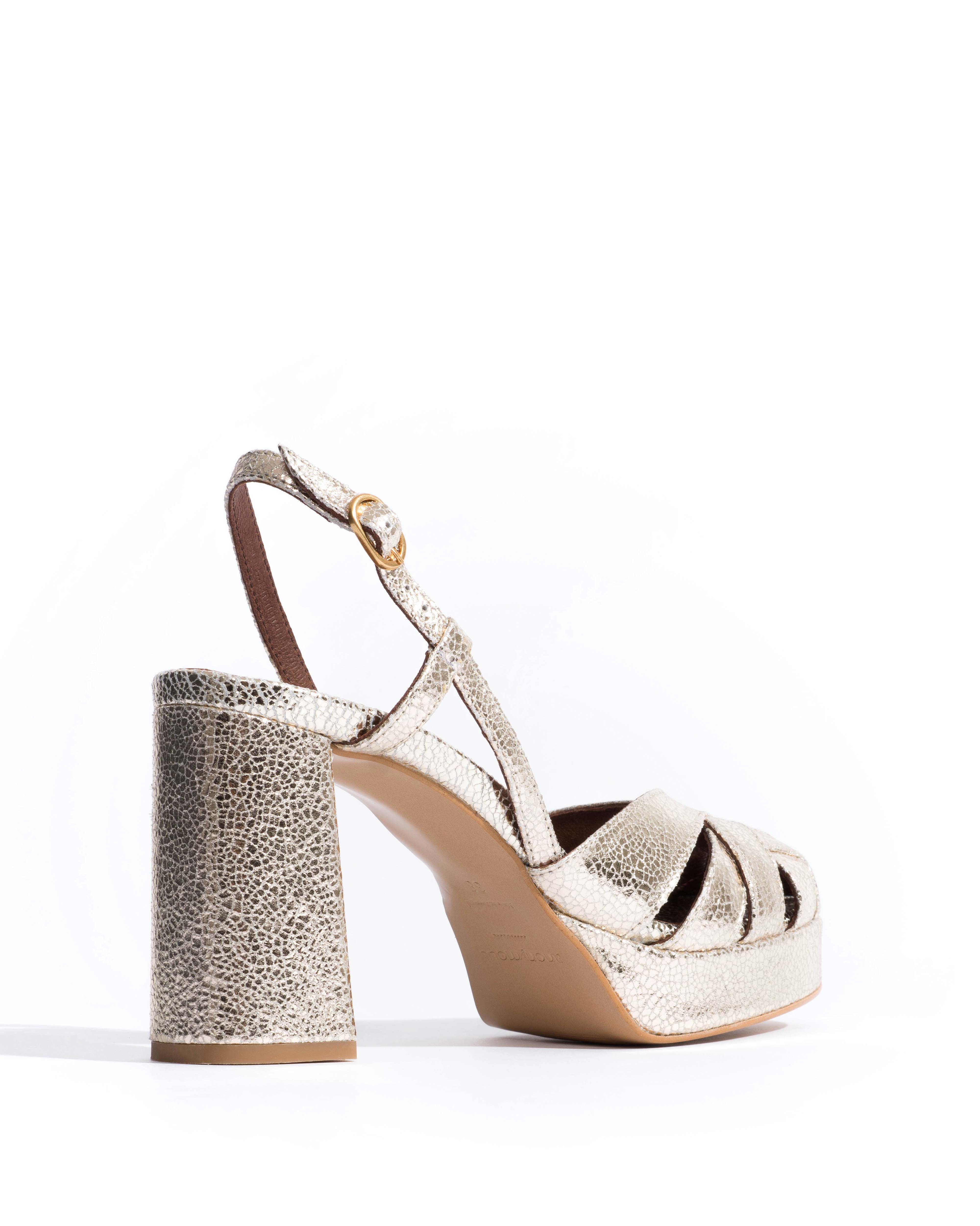 Banie 85 platform Crackled metallic goat Champagne - Image 3