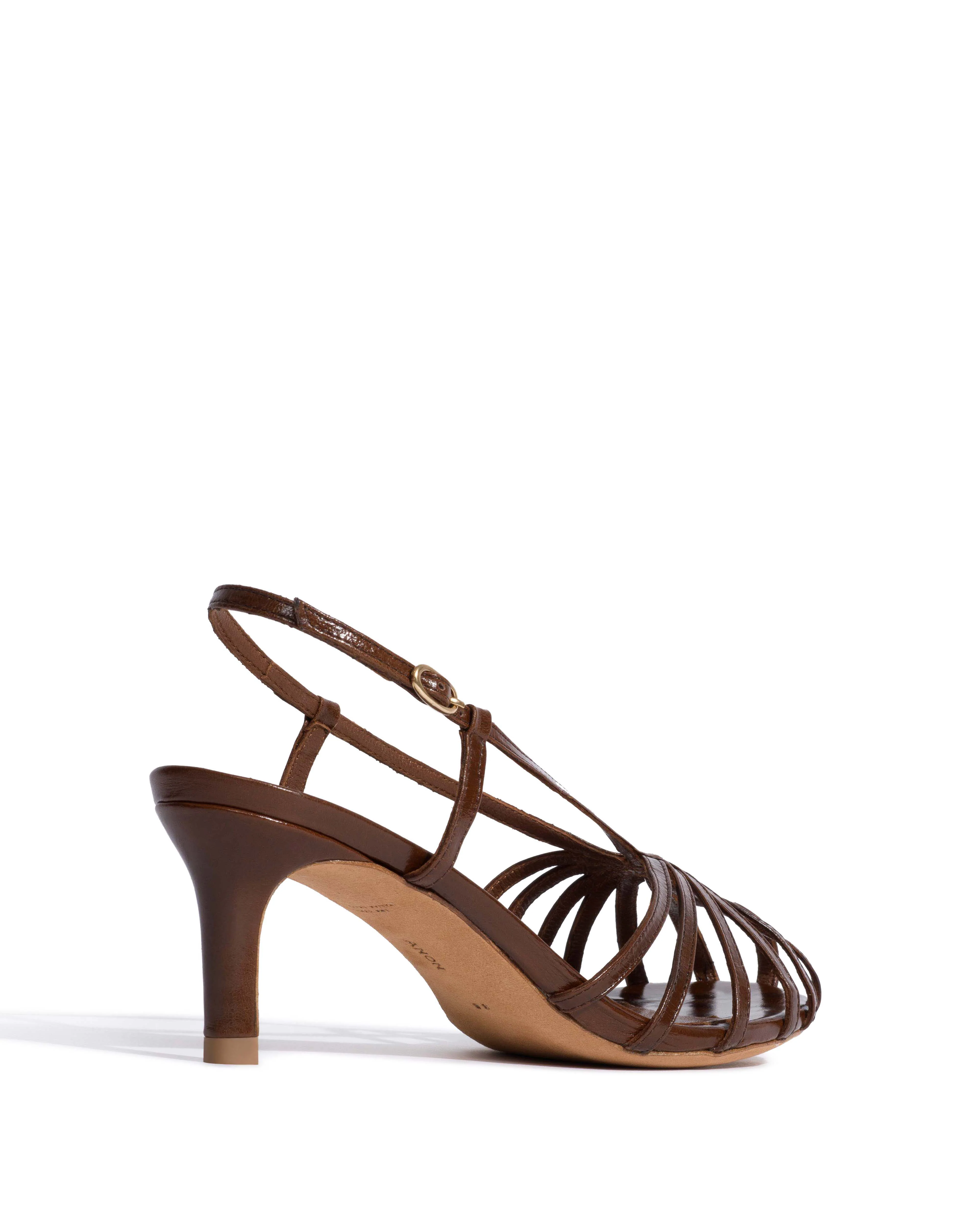 Candace 55 Crinkled polished goat Caramel brown - Image 3