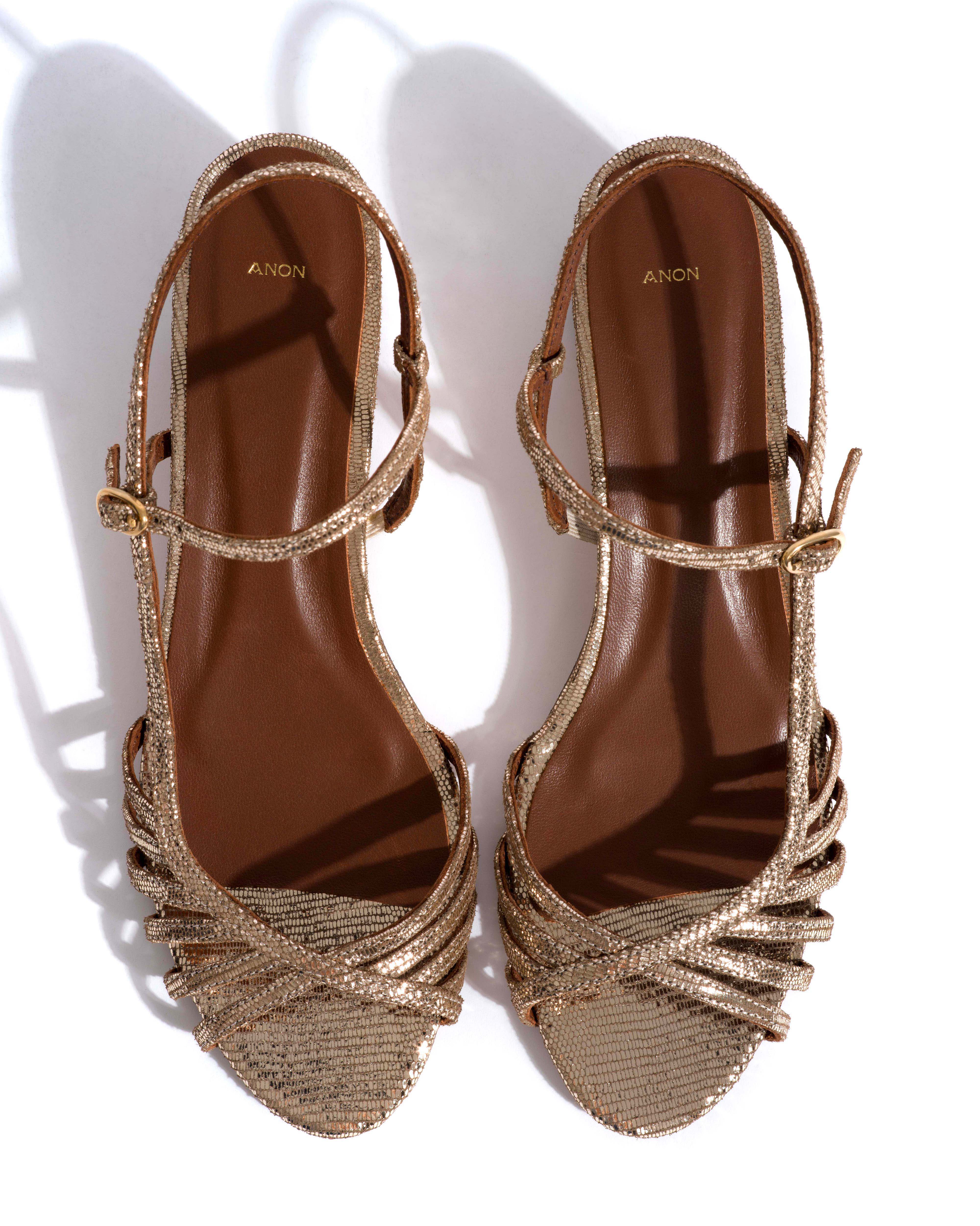 Carlota 40 Lizard metallic goat Vintage champagne - Image 4