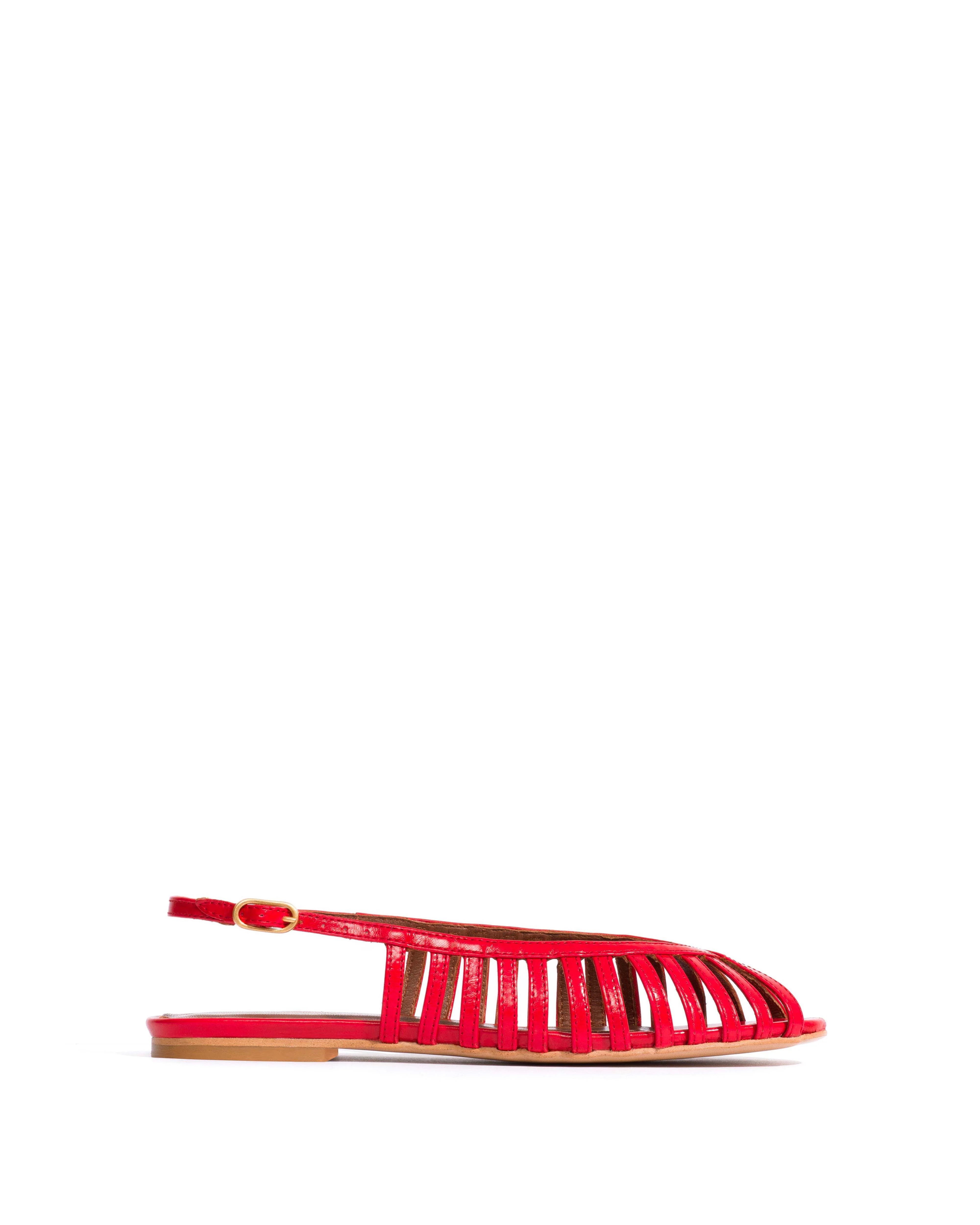 Carminho 10 Crinkled polished goat Scarlet