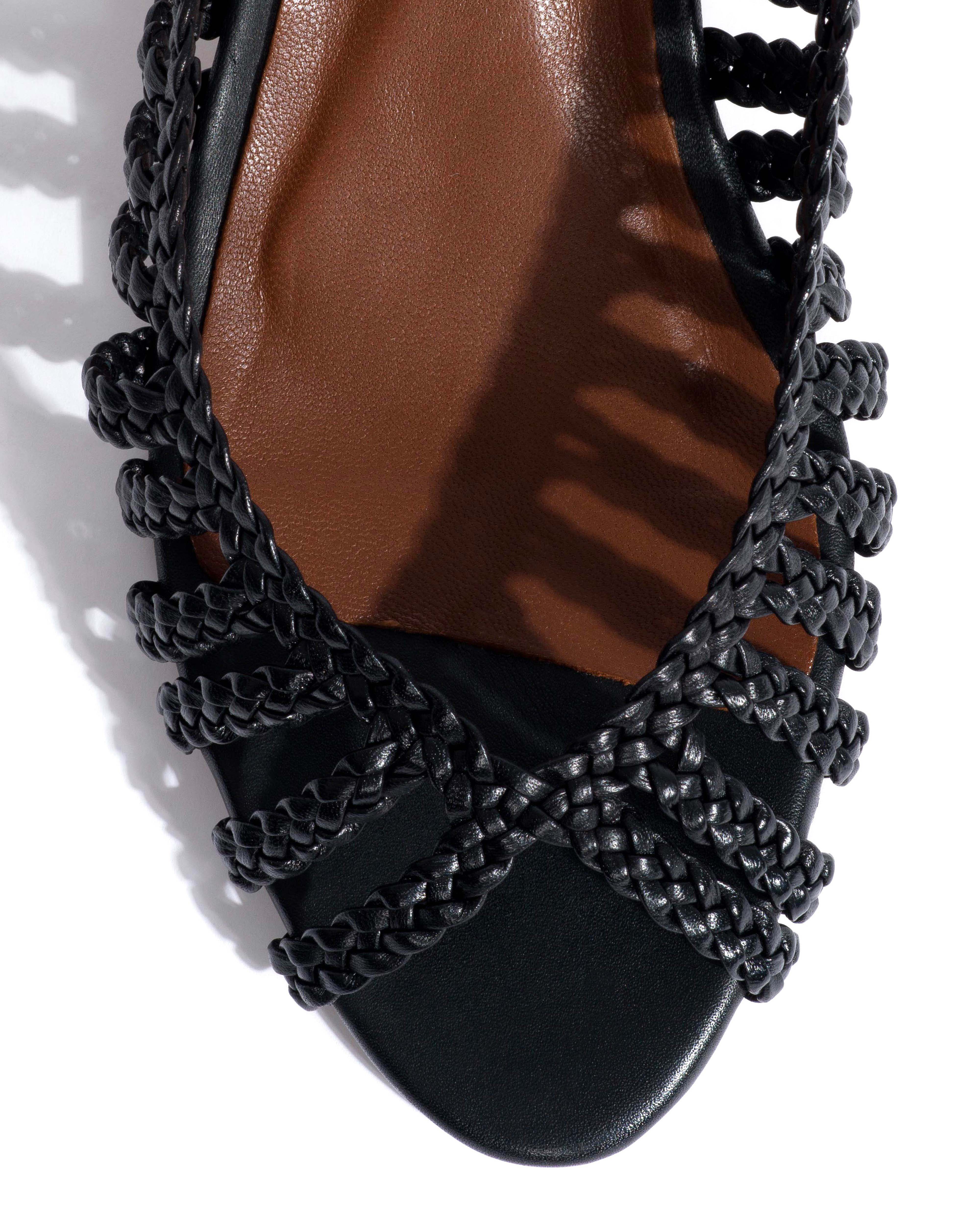 Carminho 40 hand-braided Hand-braided leather Black - Image 5