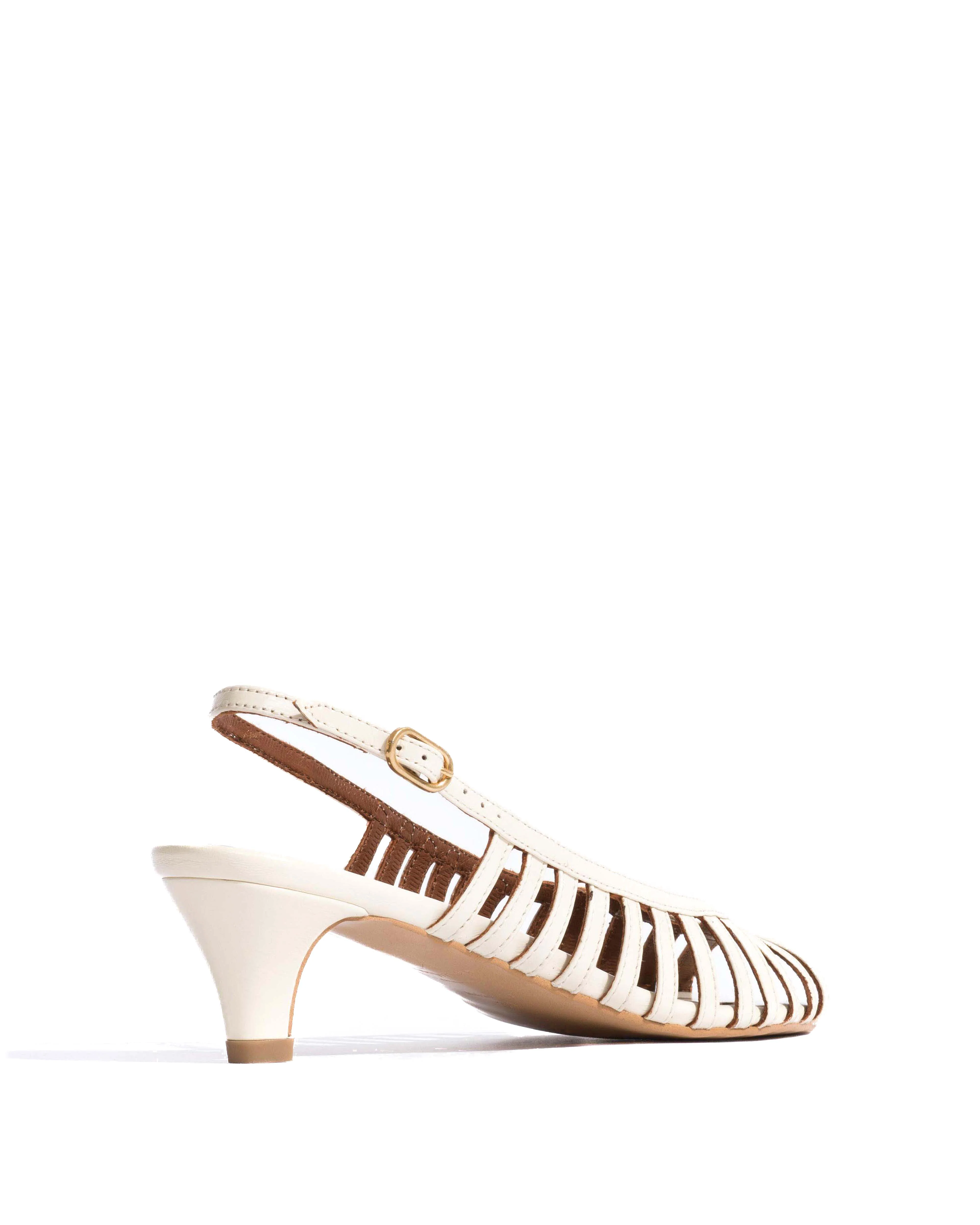 Carminho 40 stiletto Crinkled polished goat White sand - Image 3