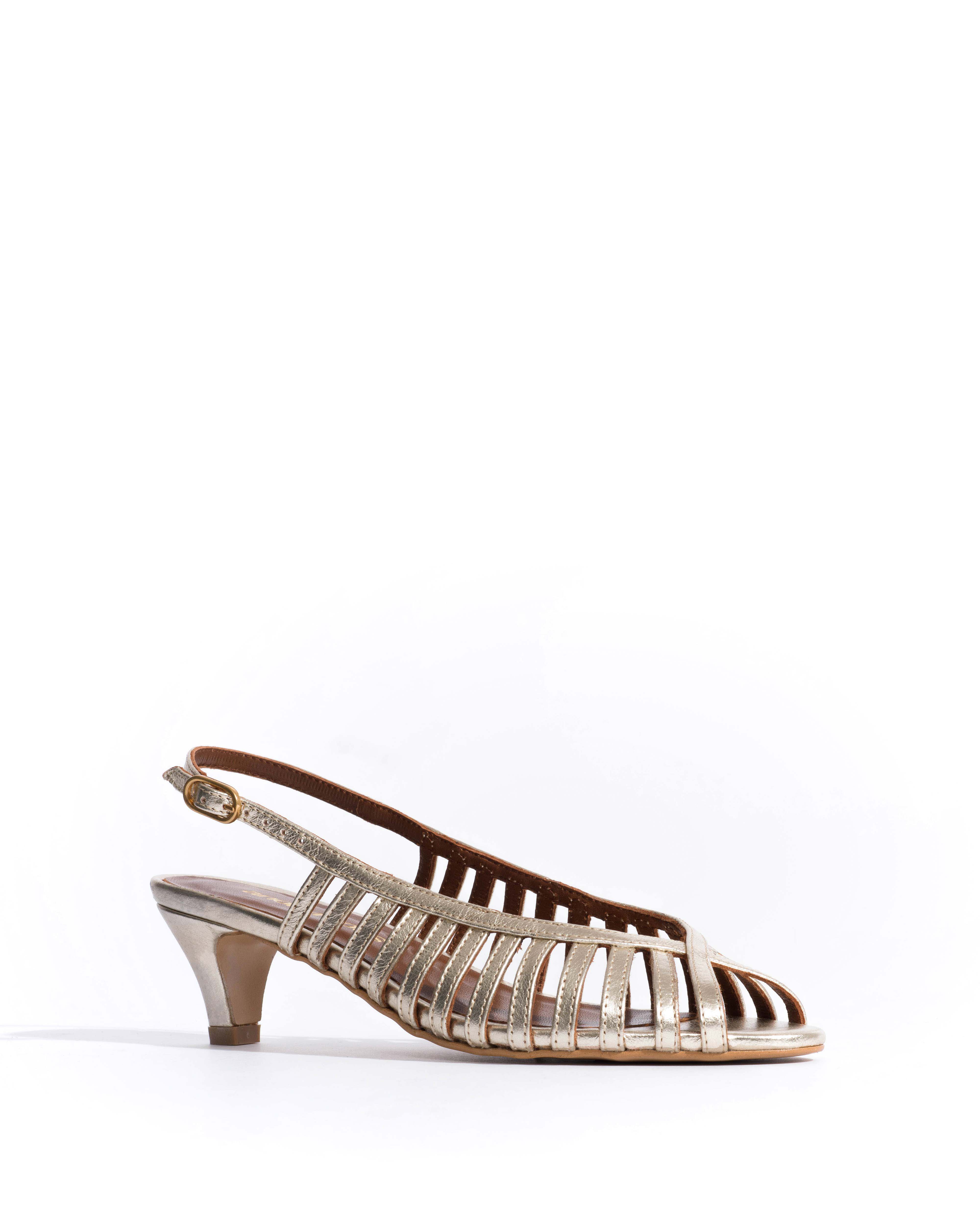 Carminho 40 stiletto Grained metallic goat Champagne - Image 2