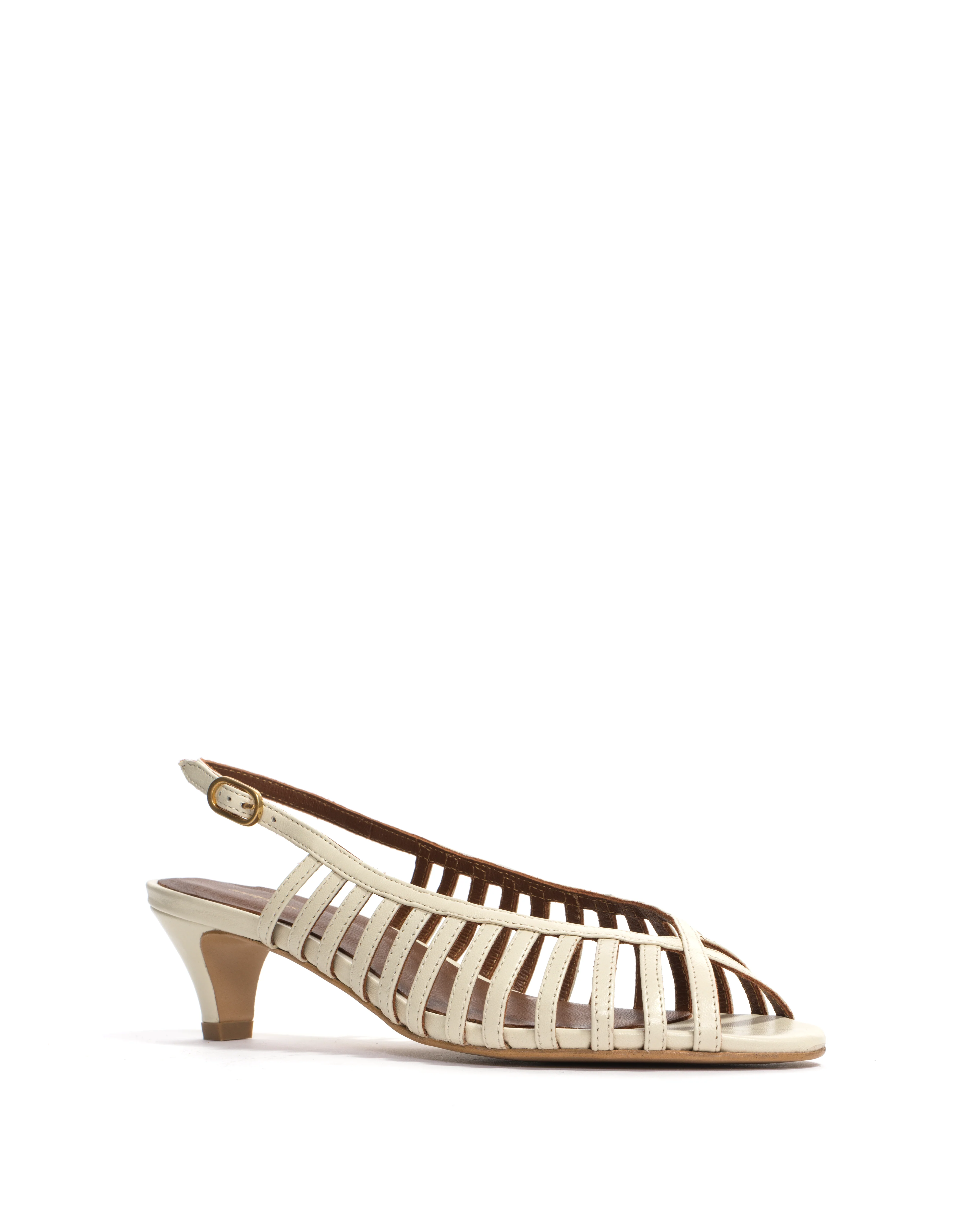 Carminho 40 stiletto Shiny lamb White sand - Image 2