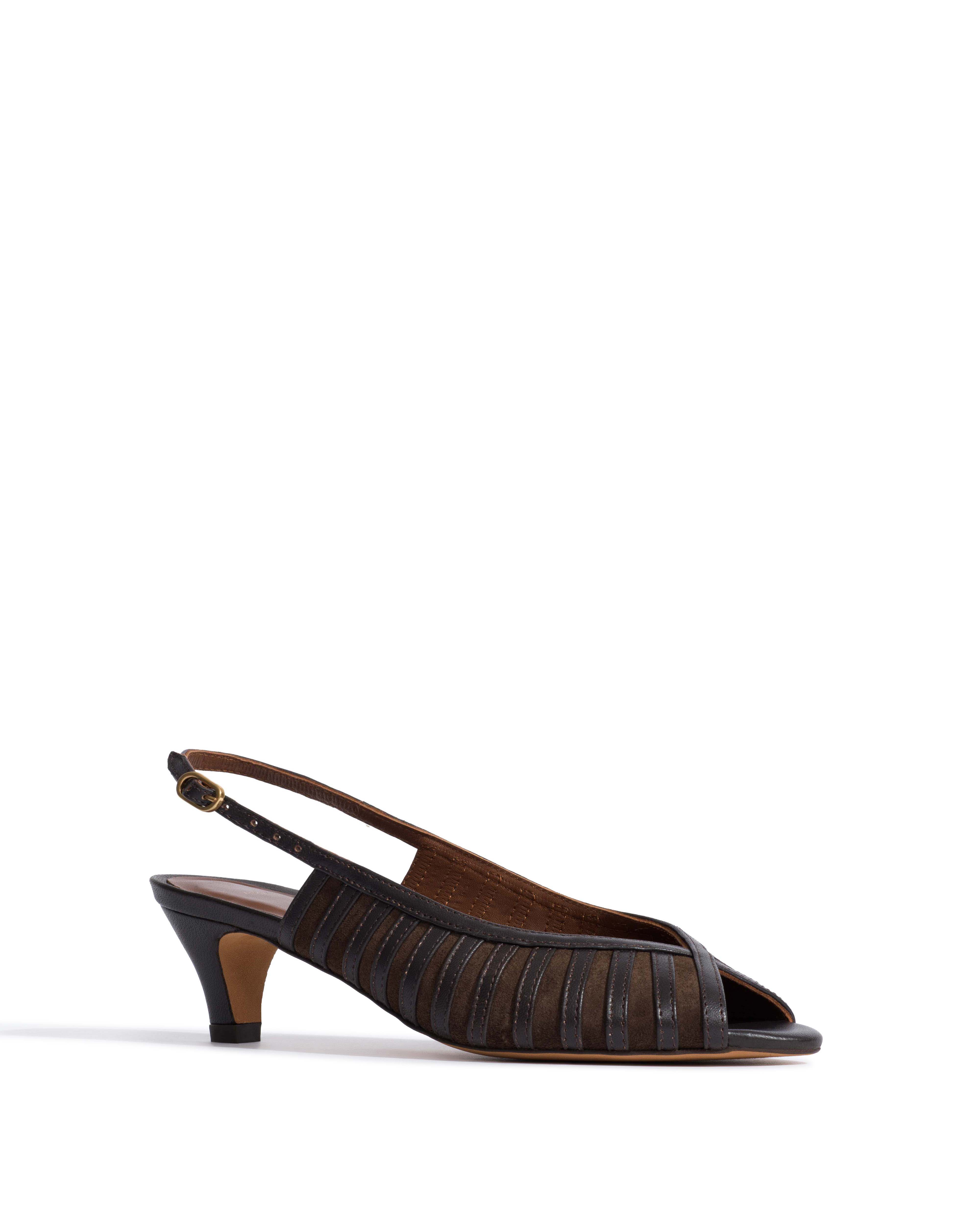 Carminho 40 suede Shiny lamb & suede leather Espresso brown & coffee brown - Image 2