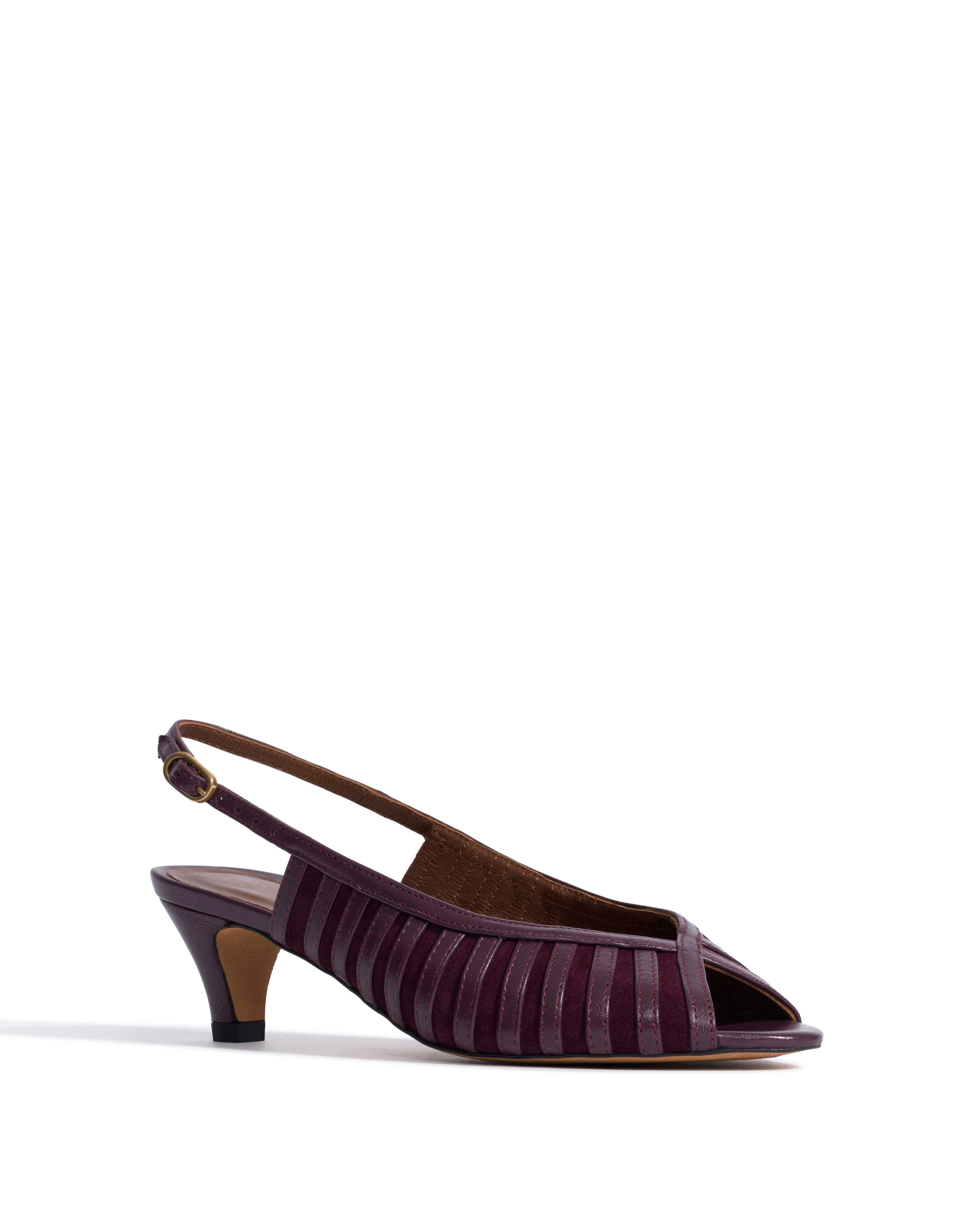 Carminho 40 suede Shiny lamb & suede leather Fig purple - Image 2