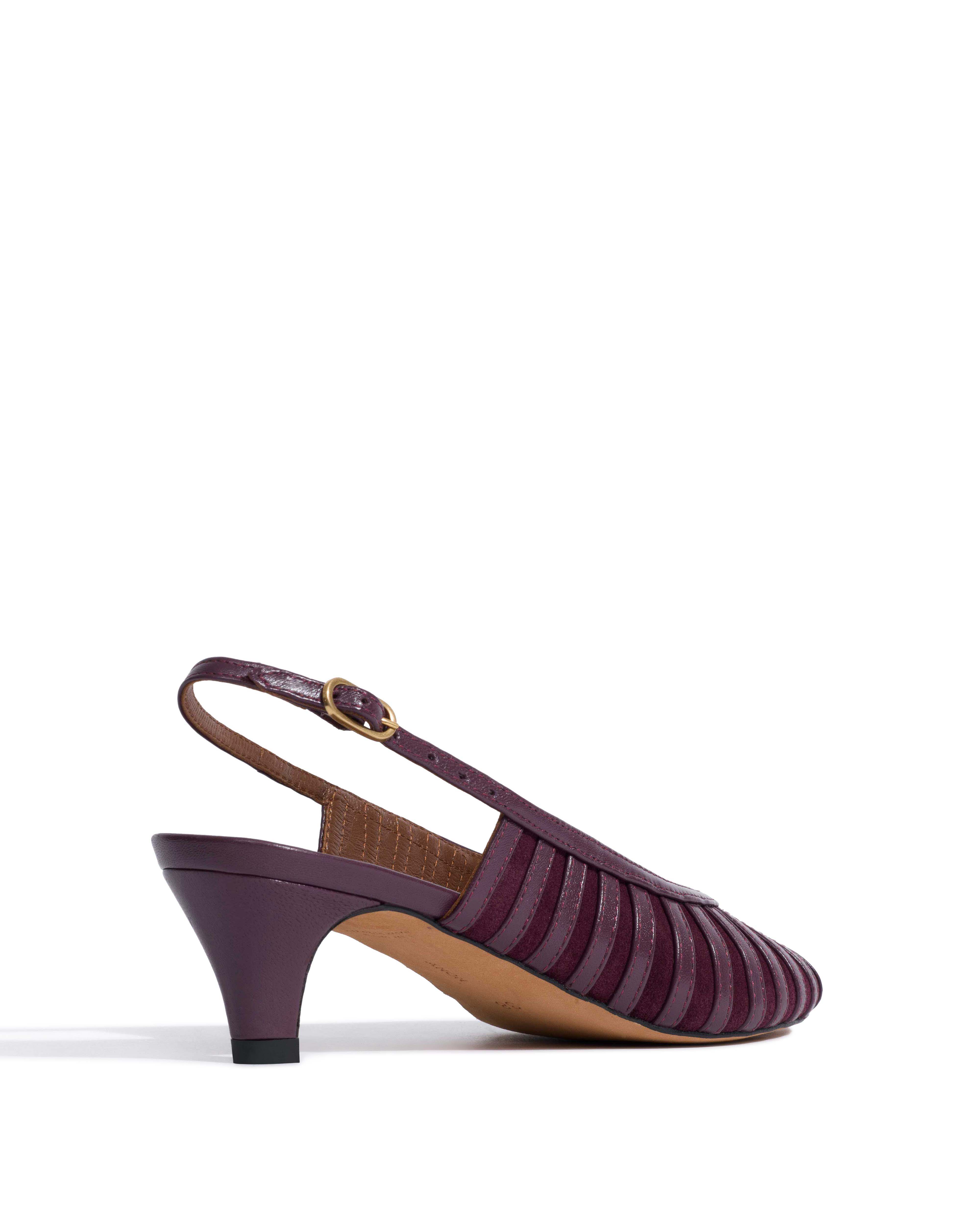 Carminho 40 suede Shiny lamb & suede leather Fig purple - Image 3