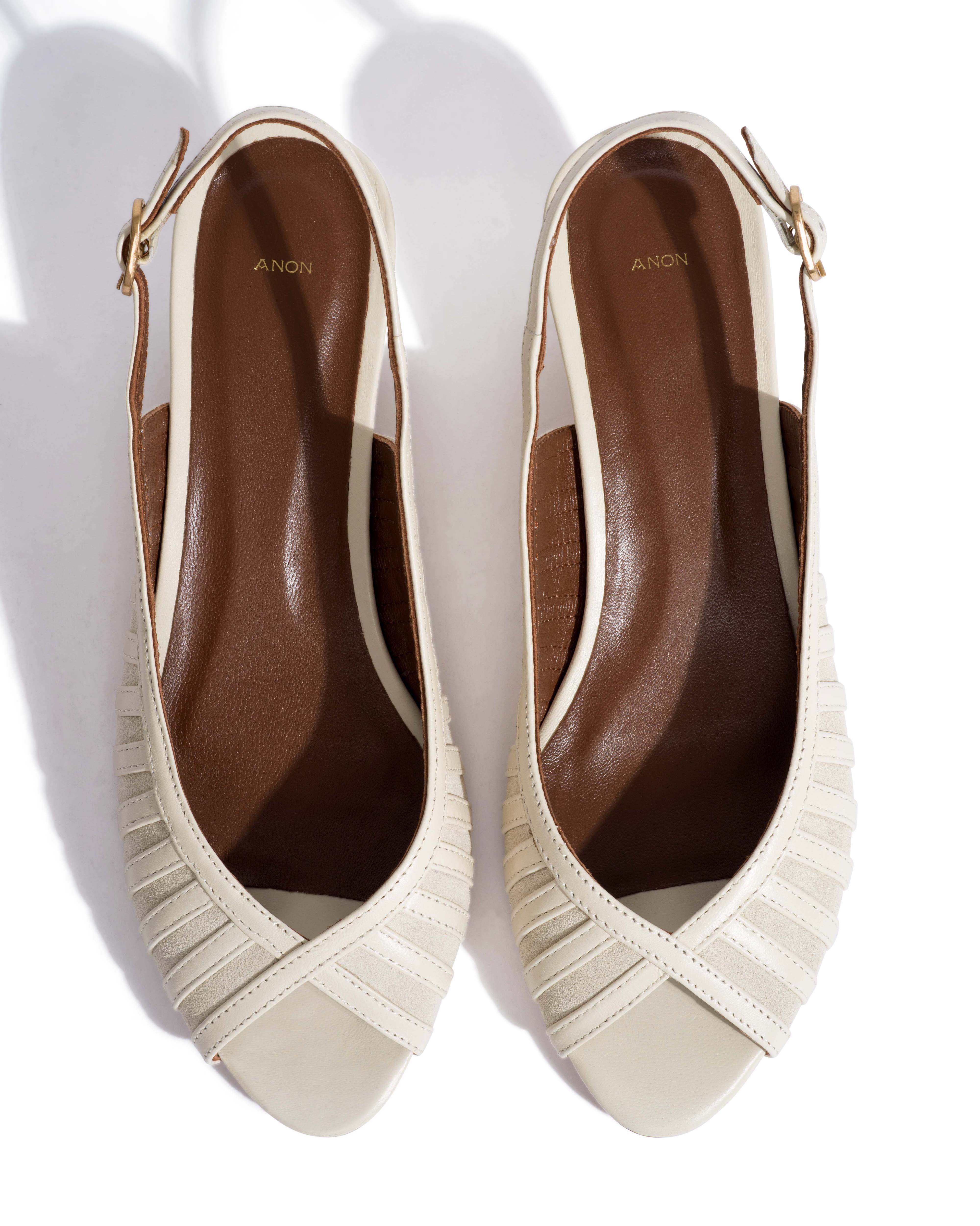 Carminho 40 suede Shiny lamb & suede leather White sand - Image 4