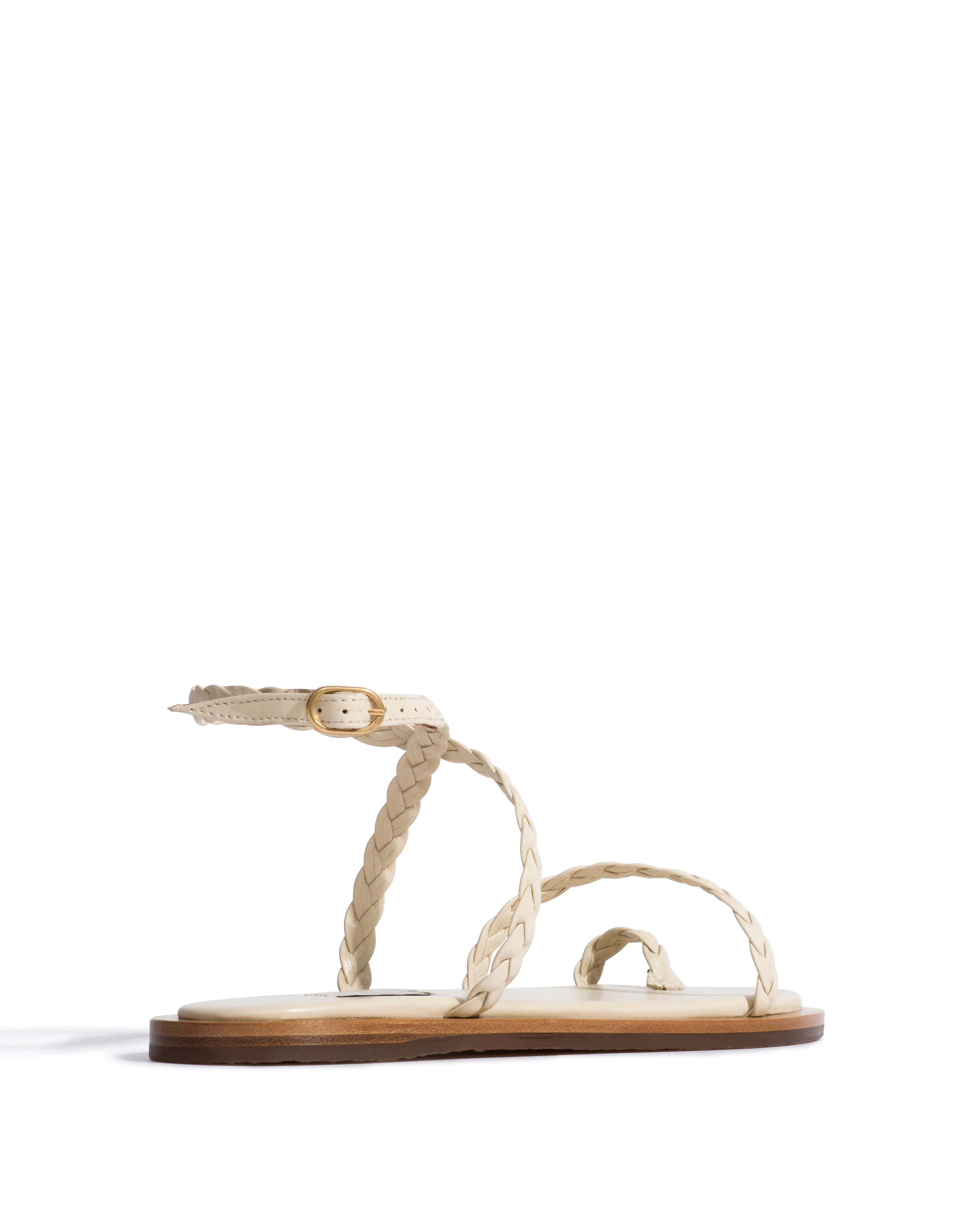Cinca 10 hand-braided Hand-braided leather White sand - Image 3