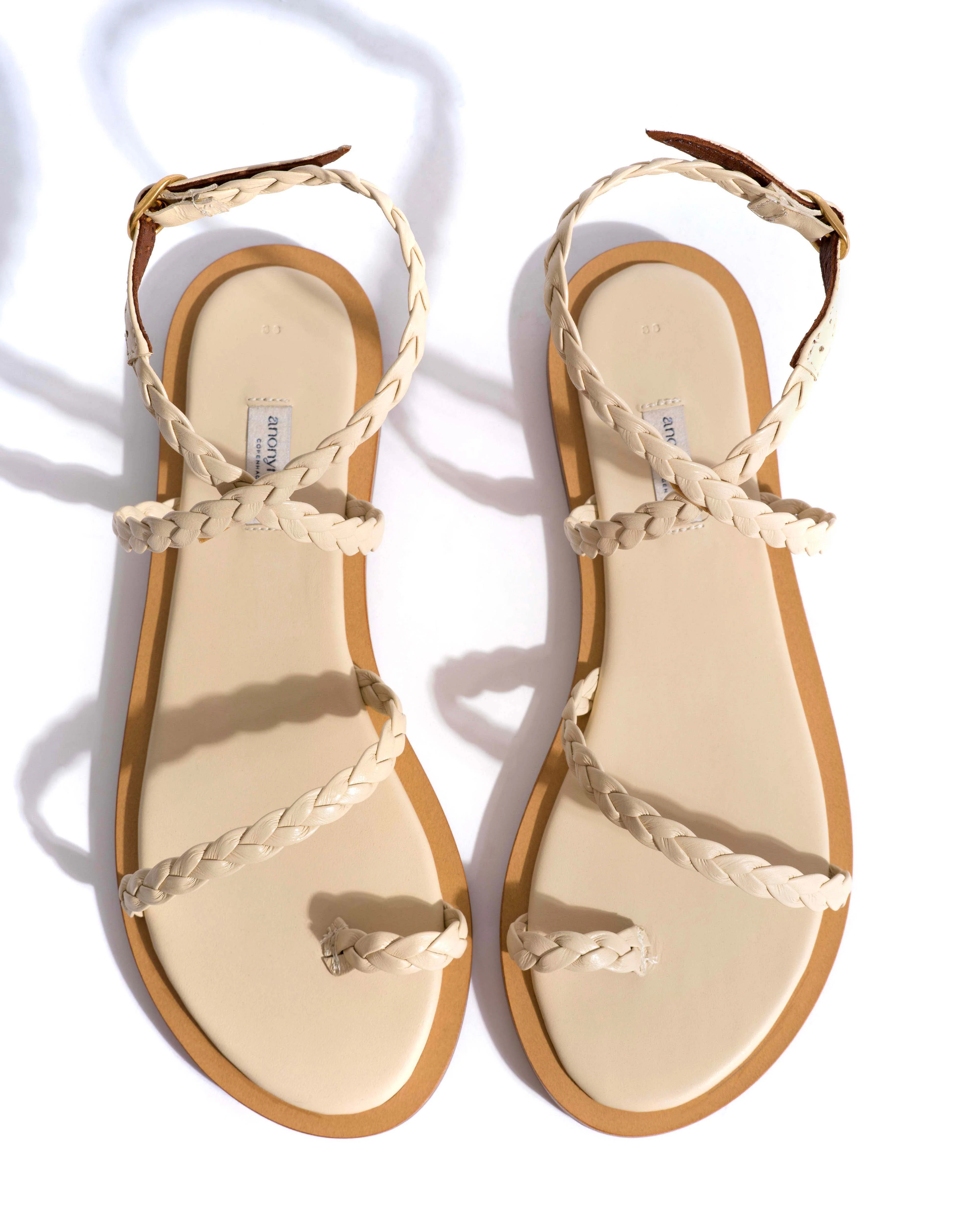 Cinca 10 hand-braided Hand-braided leather White sand - Image 4