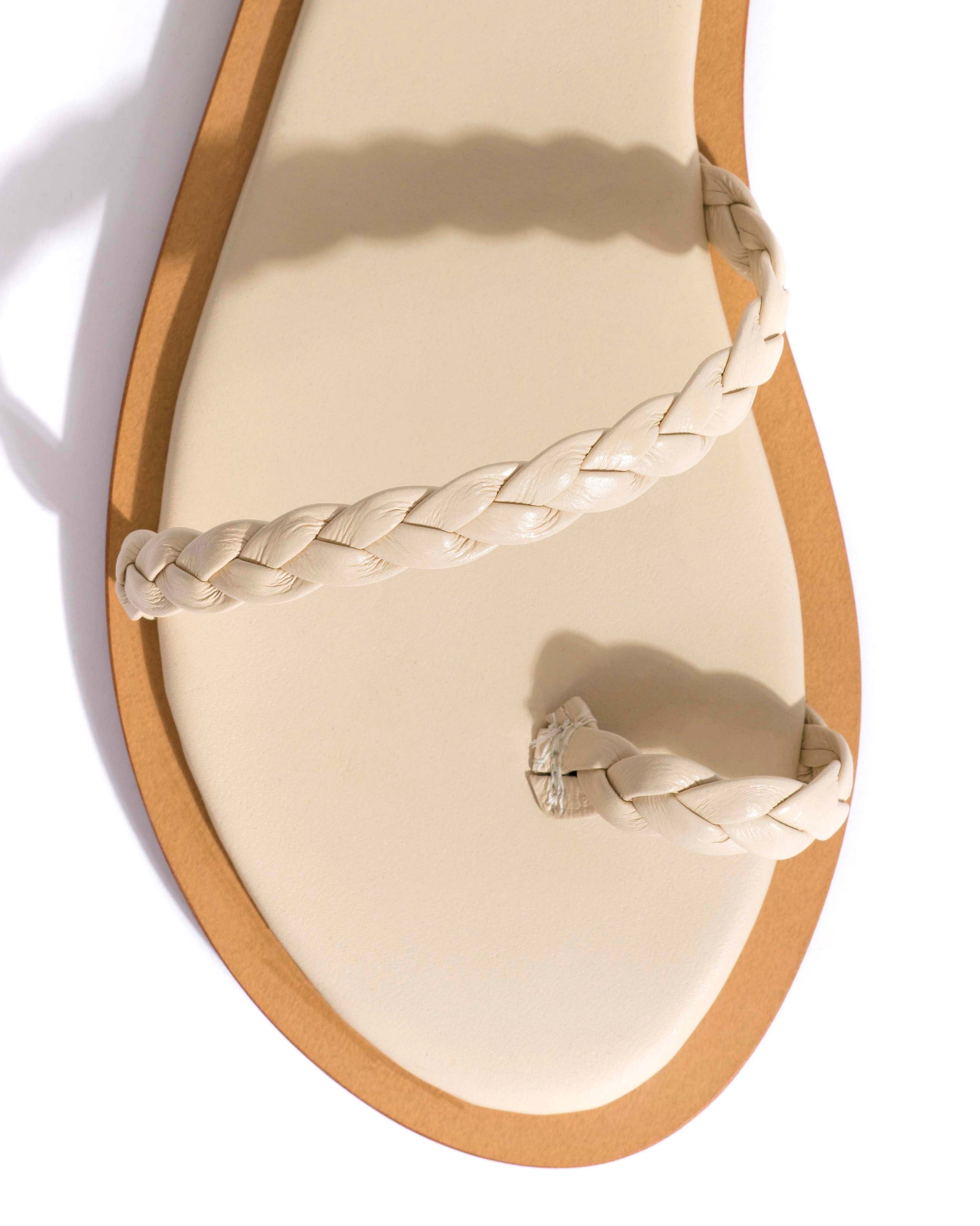Cinca 10 hand-braided Hand-braided leather White sand - Image 5
