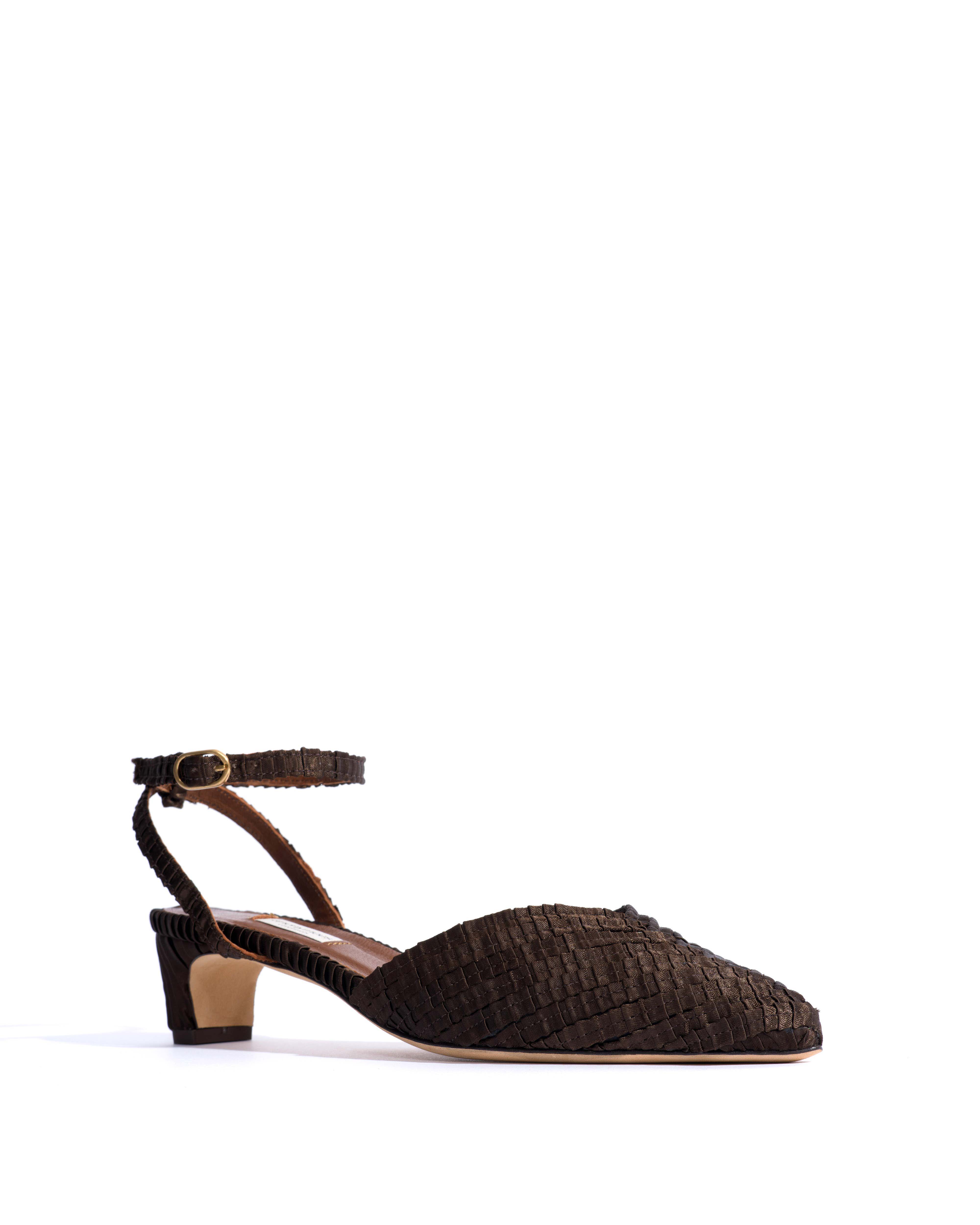 Givia 40 Pleated satin Espresso brown - Image 2
