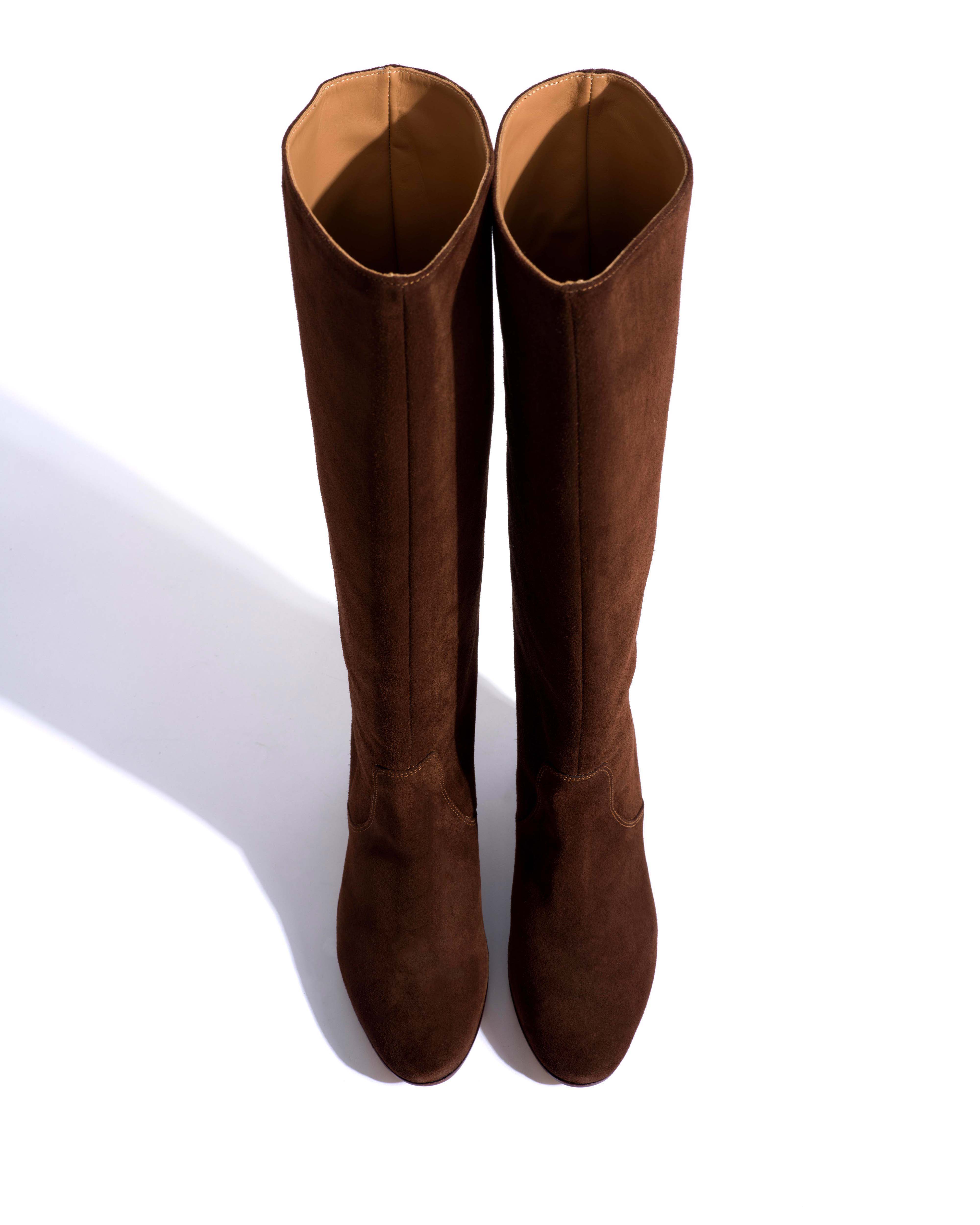 Henriette Calf suede Chocolate - Image 4