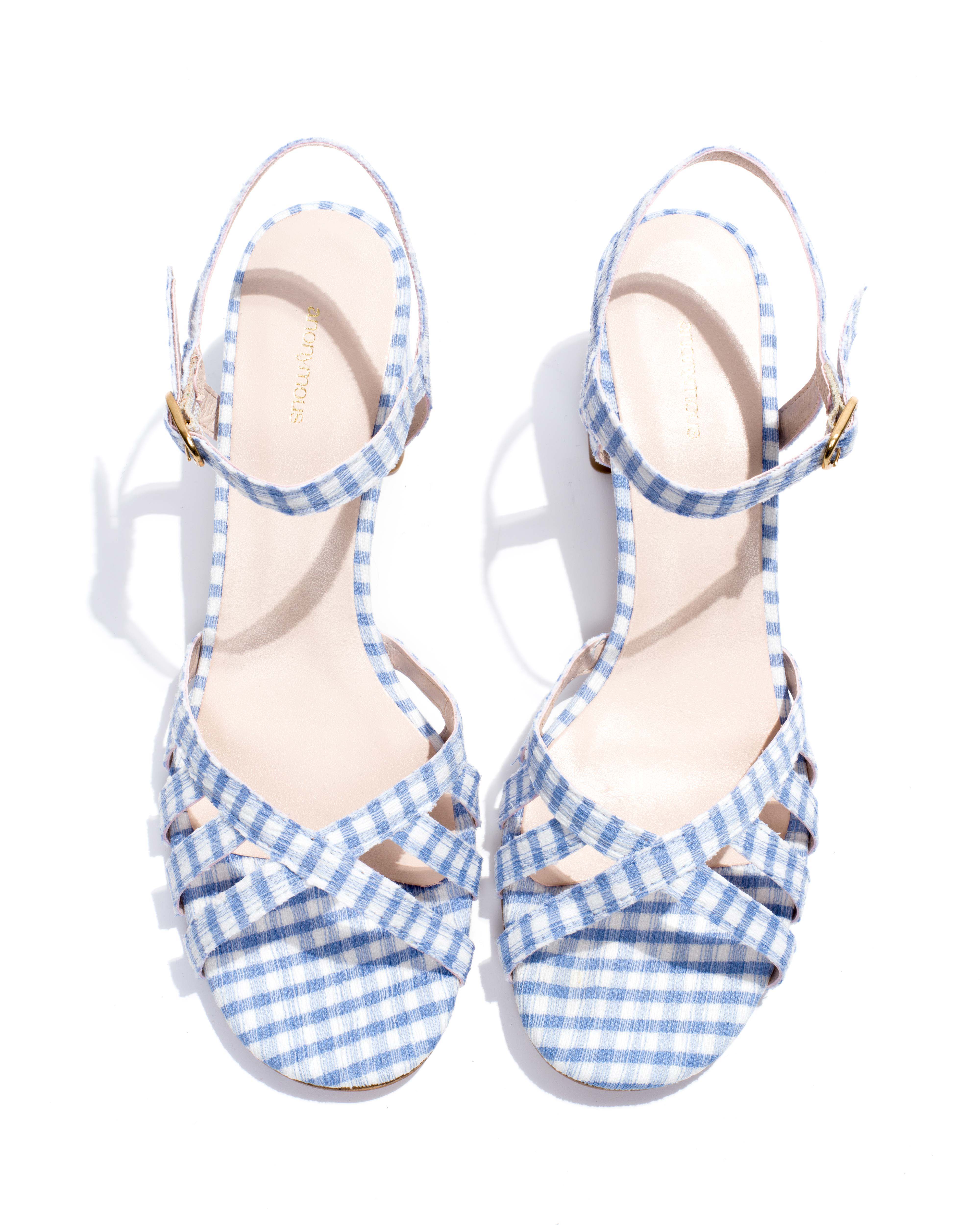 Issi 55 Pleated gingham vegan Bubble blue - Image 3
