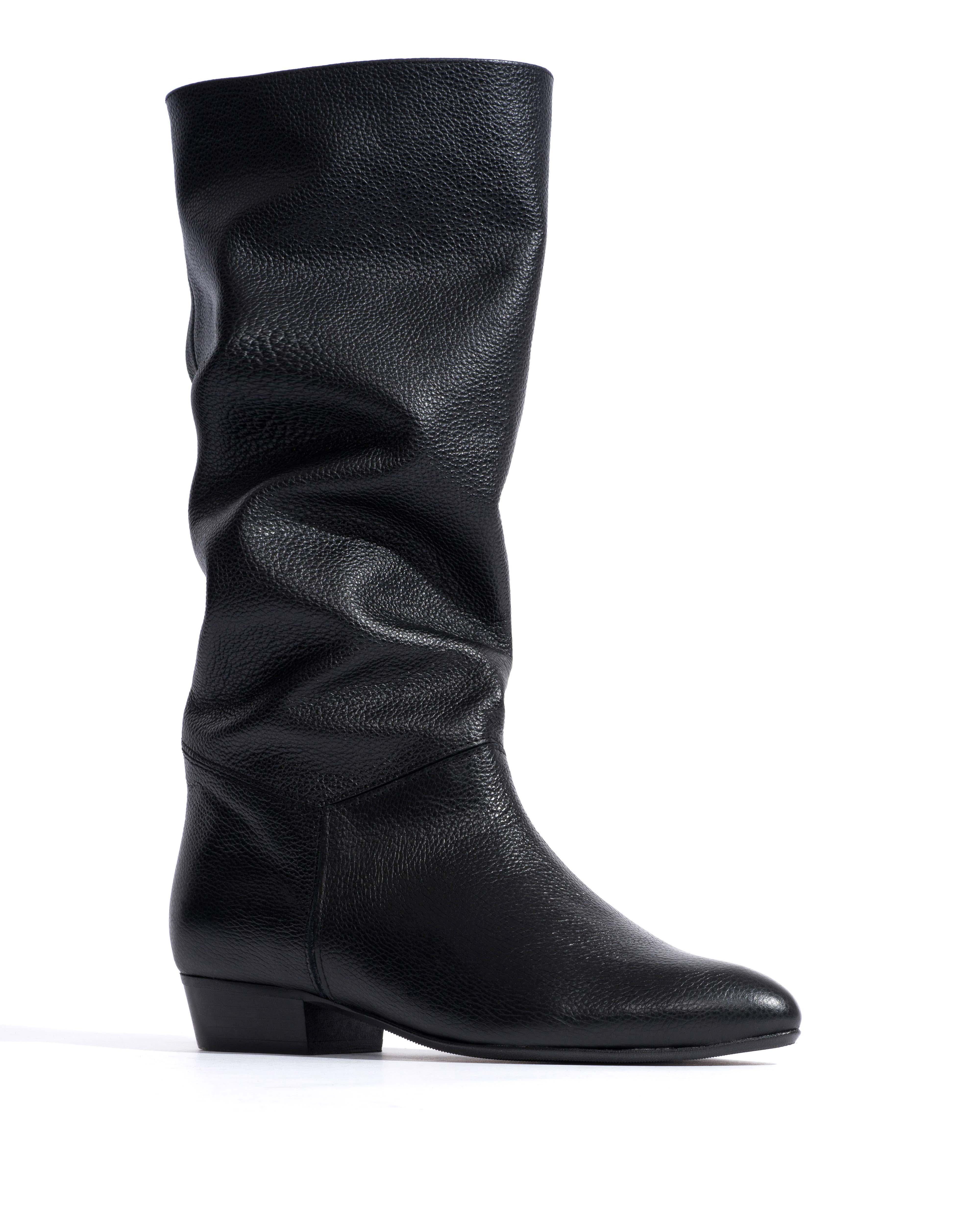 Jasmina 20 Pebbled soft calf & suede leather Black - Image 2