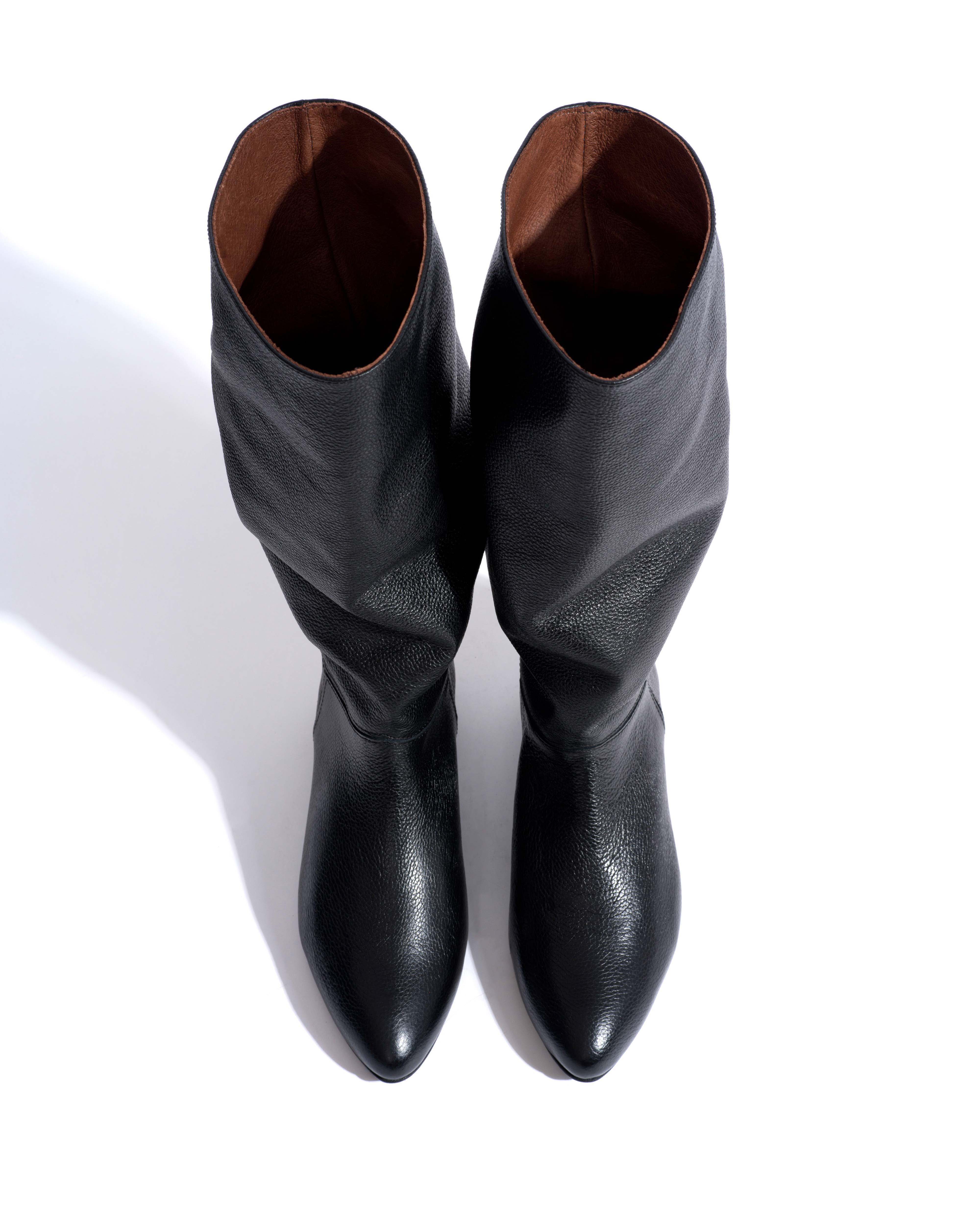 Jasmina 20 Pebbled soft calf & suede leather Black - Image 4