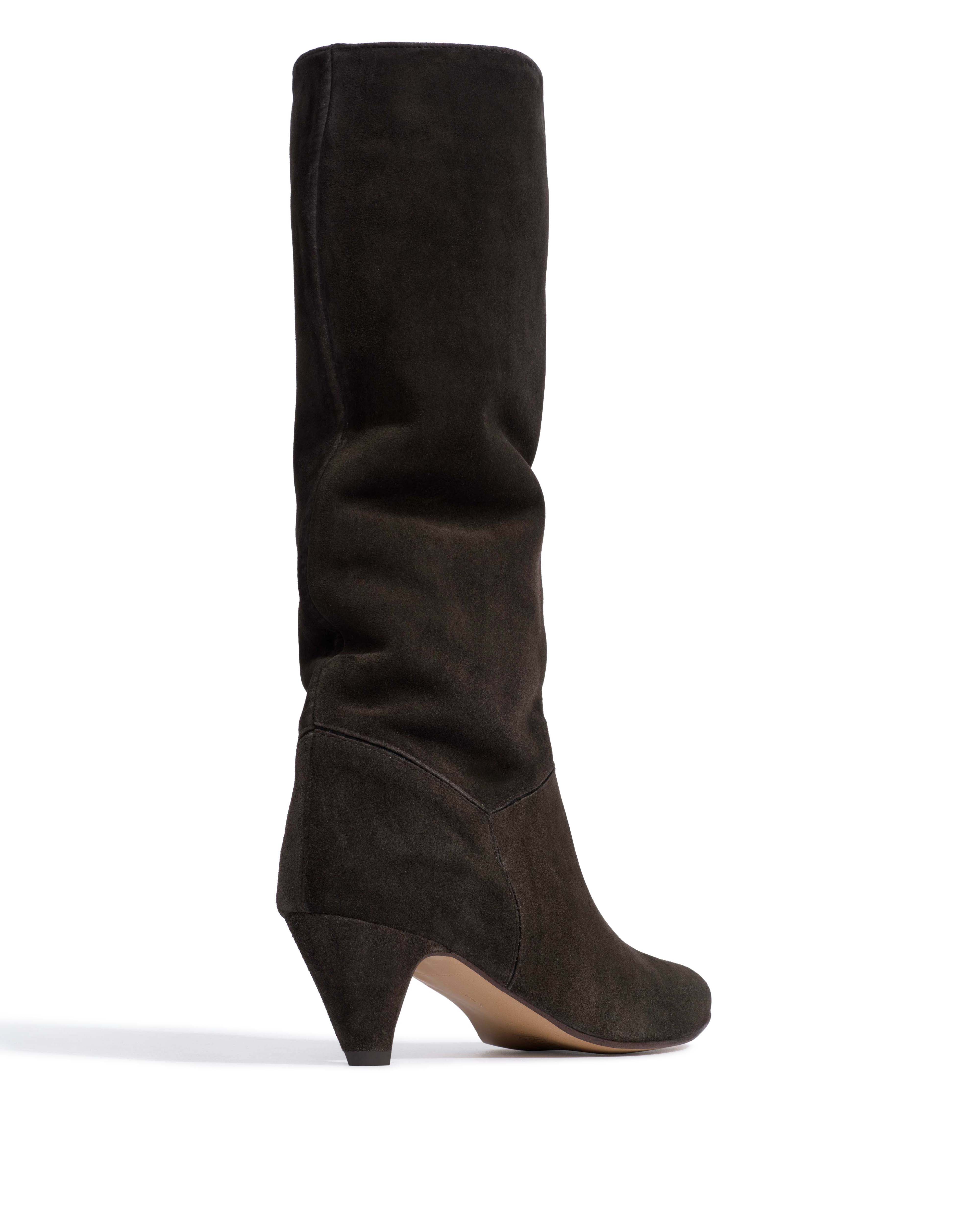Jasmina 50 stiletto Calf suede & sleek leather Espresso brown & black - Image 3