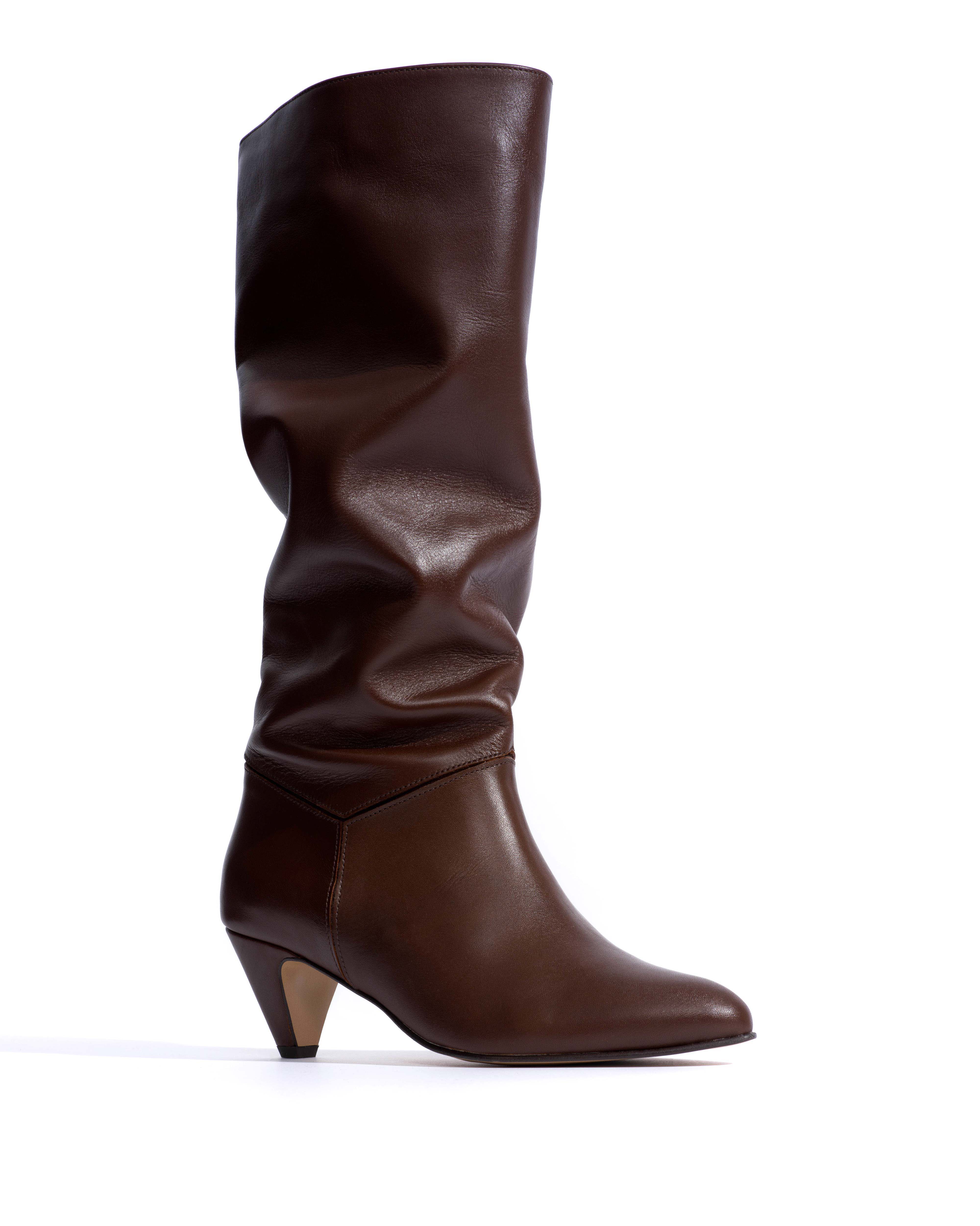Jasmina 50 stiletto Soft calf & suede leather Chocolate - Image 2