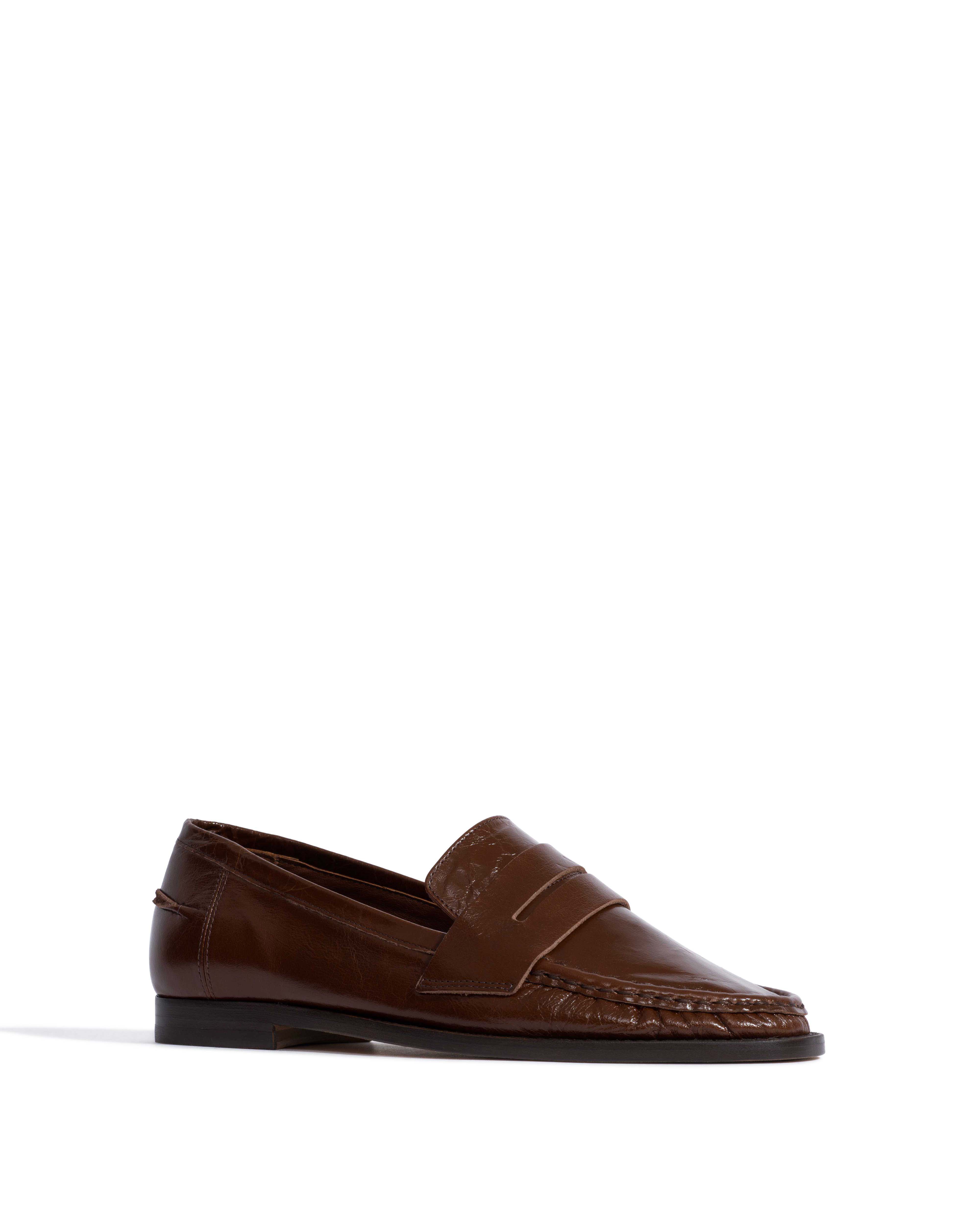Jesha Crinkled polished goat Caramel brown - Image 2