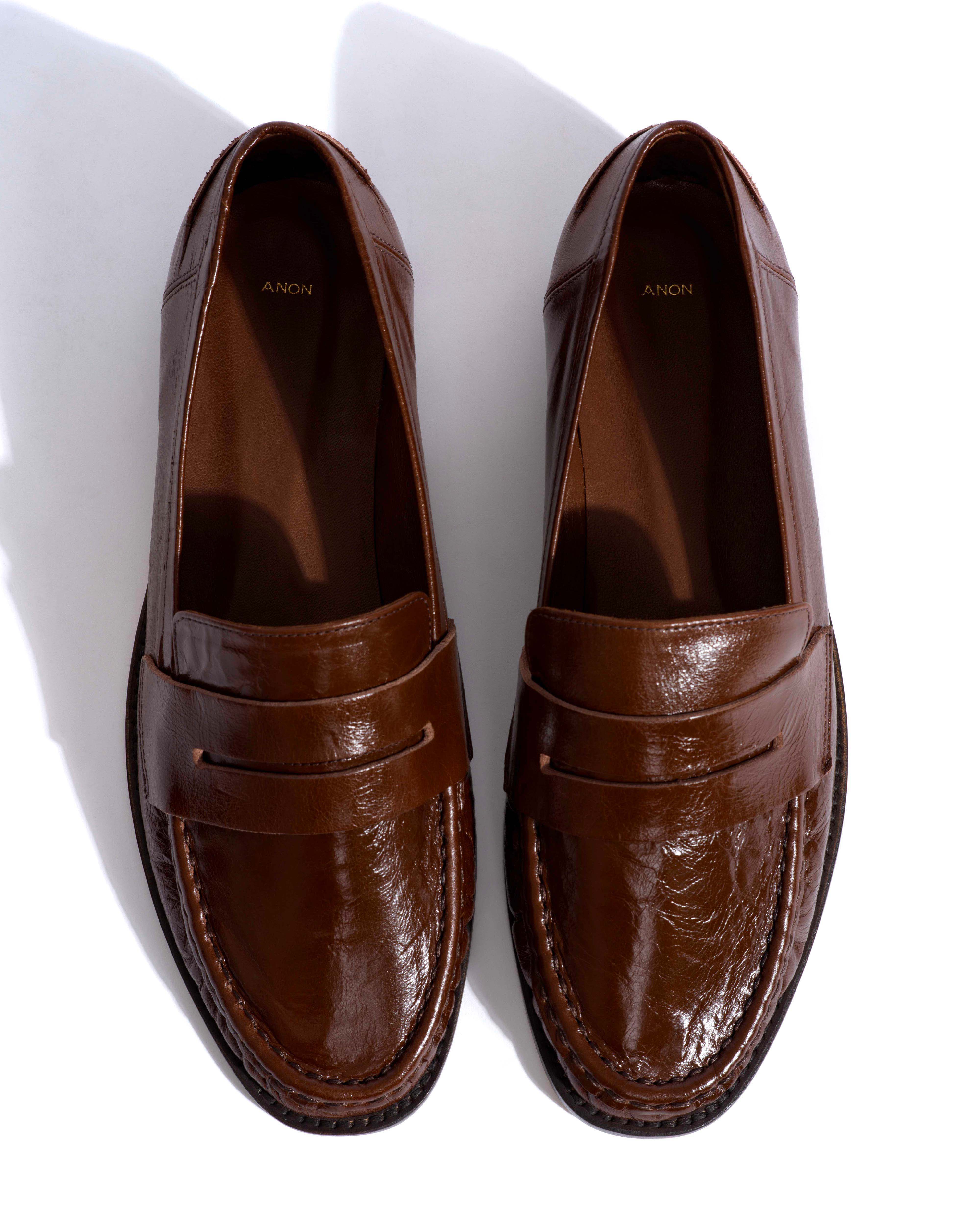 Jesha Crinkled polished goat Caramel brown - Image 4