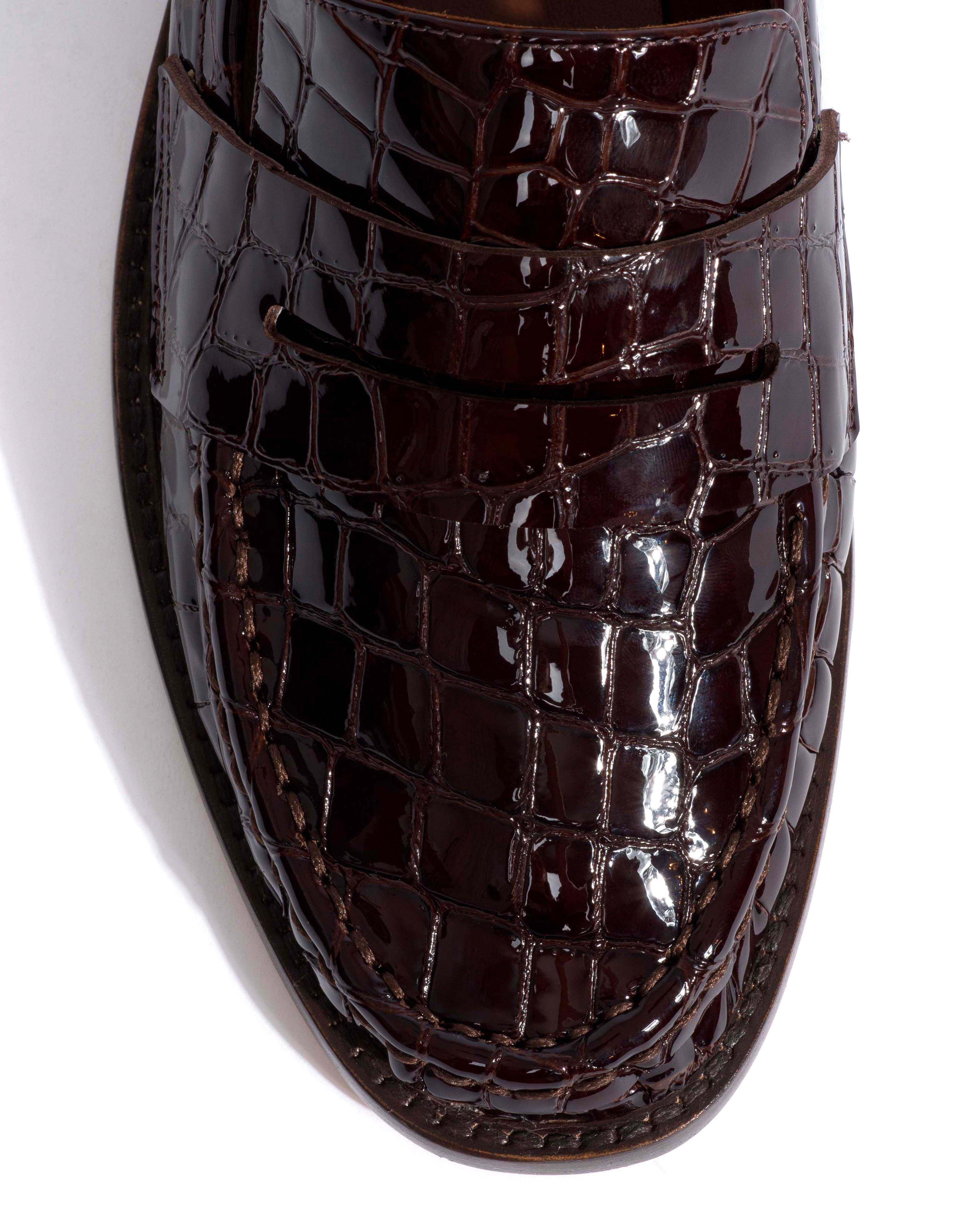Jesha Polished croco calf Coffee brown - Image 5