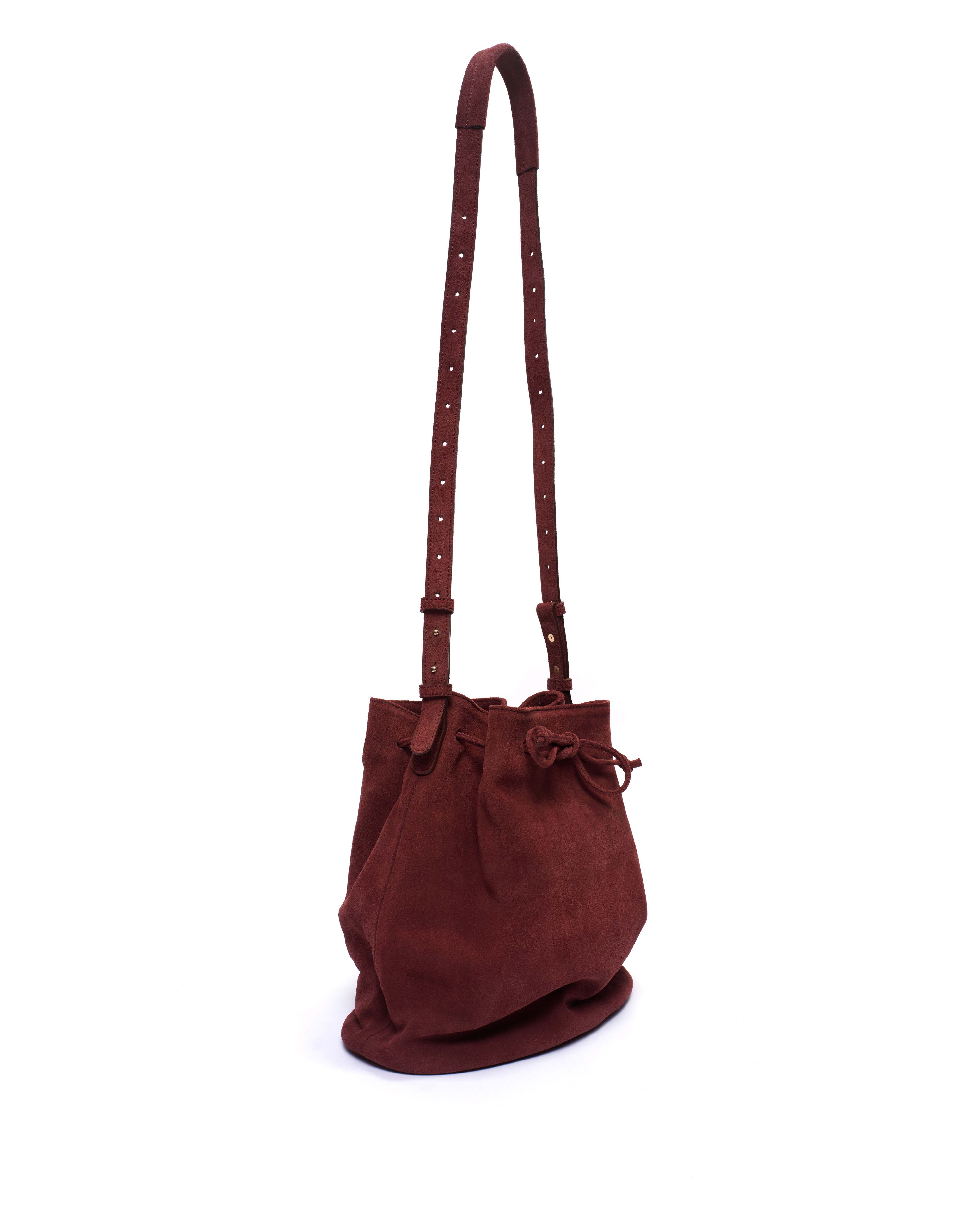 Kacey grand bucket bag Calf suede Pomegranate - Image 5
