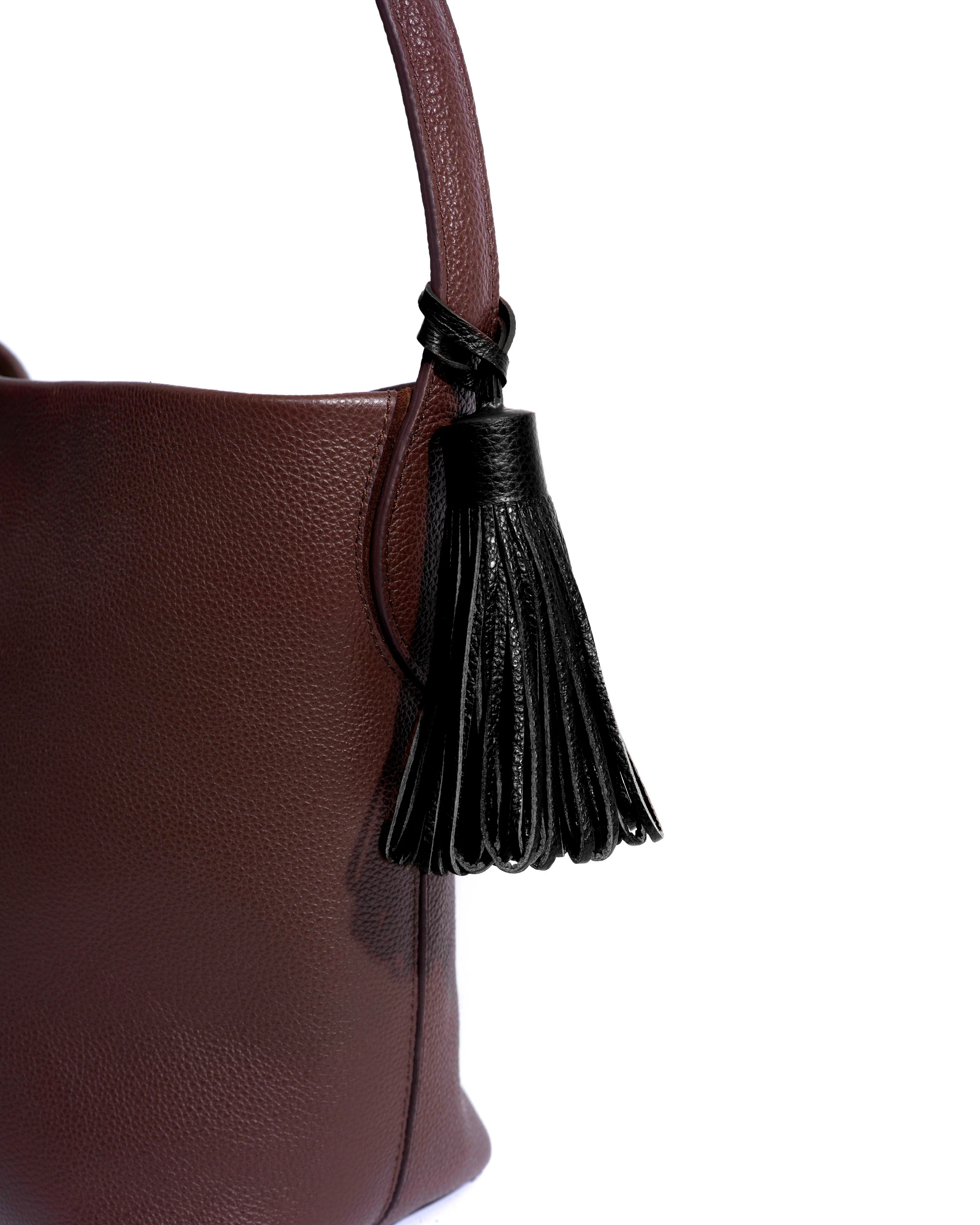 Katty fringe keyring Pebbled soft calf Black - Image 2