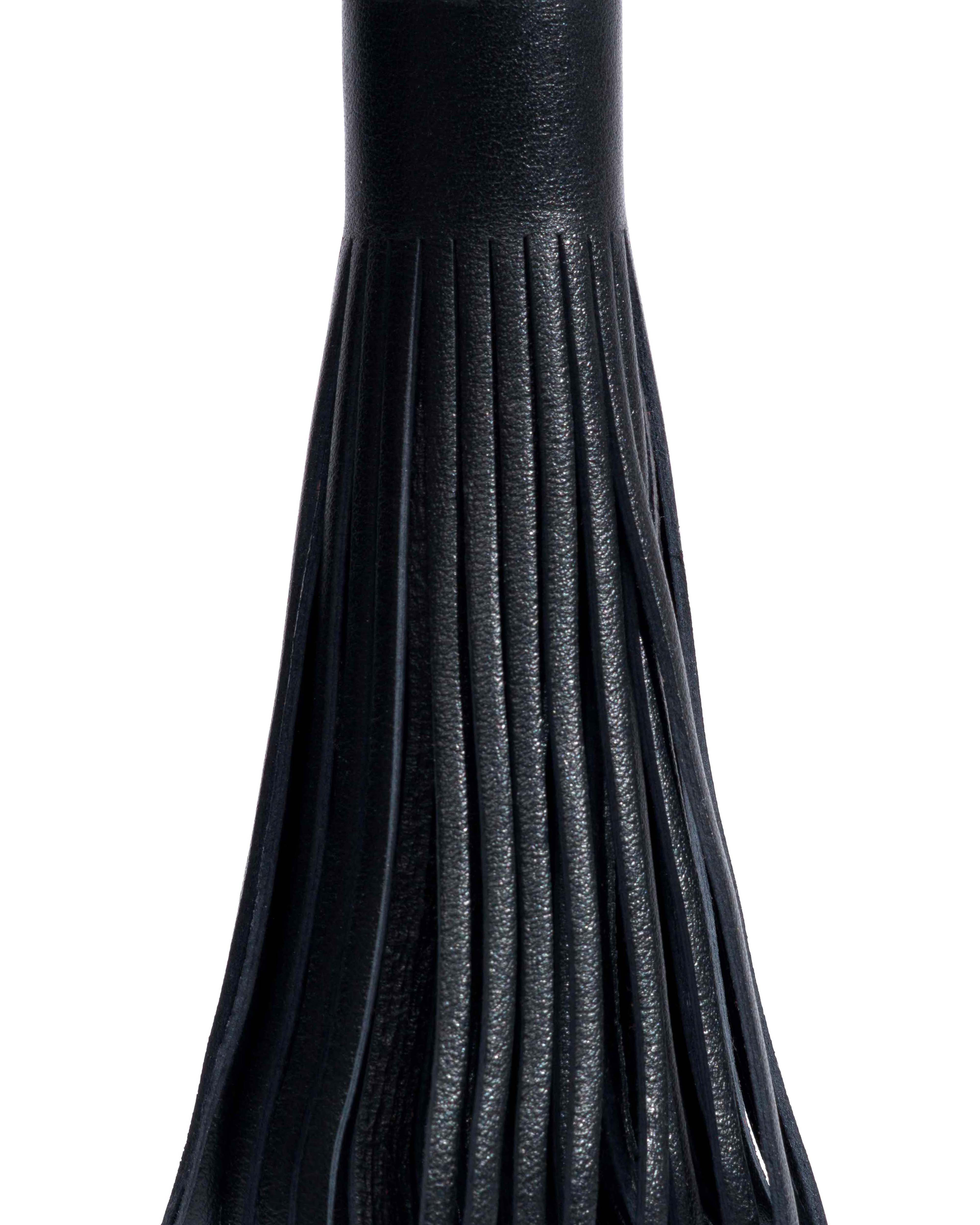 Katty fringe keyring Soft calf Black - Image 4