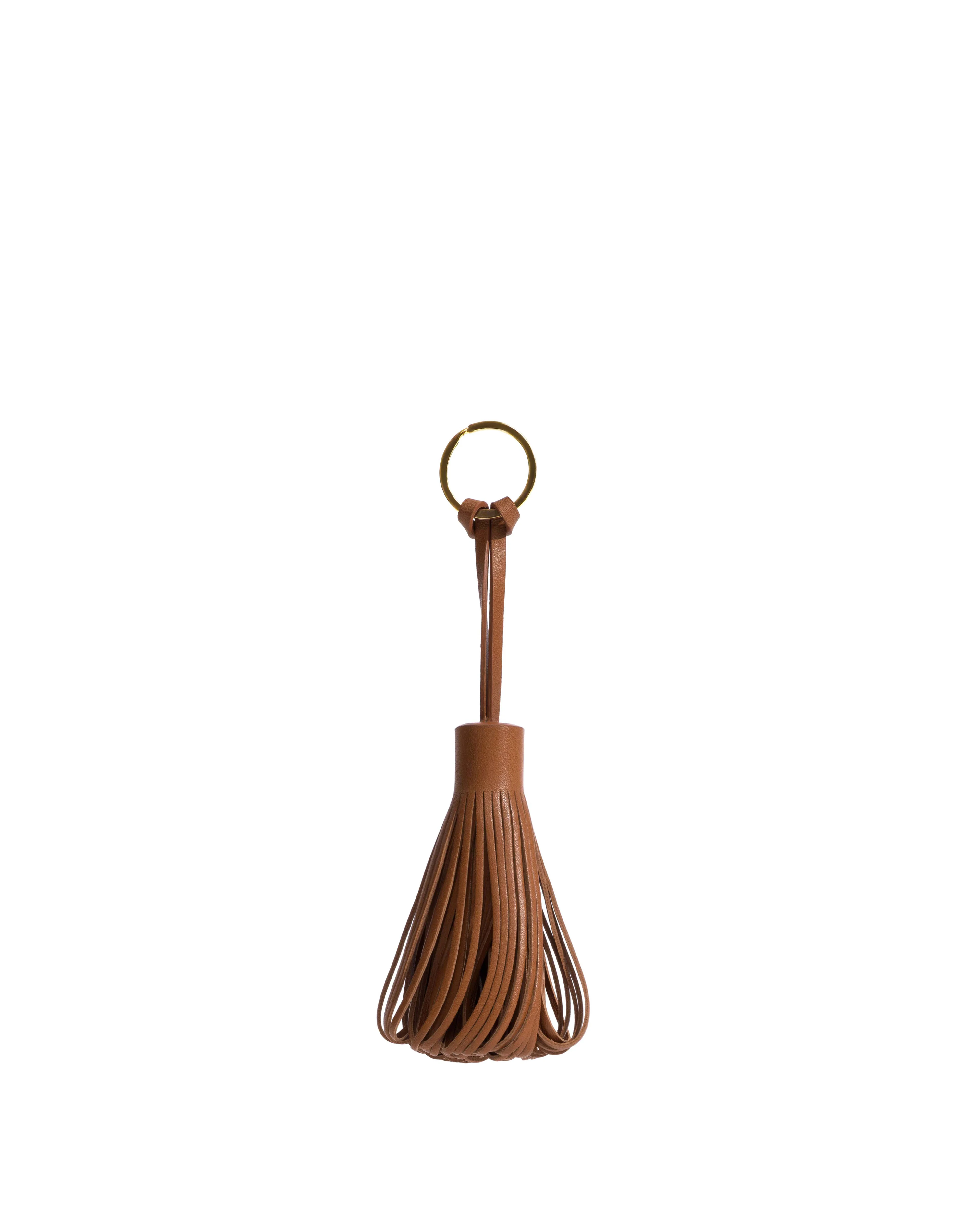 Katty fringe keyring Soft calf Camel