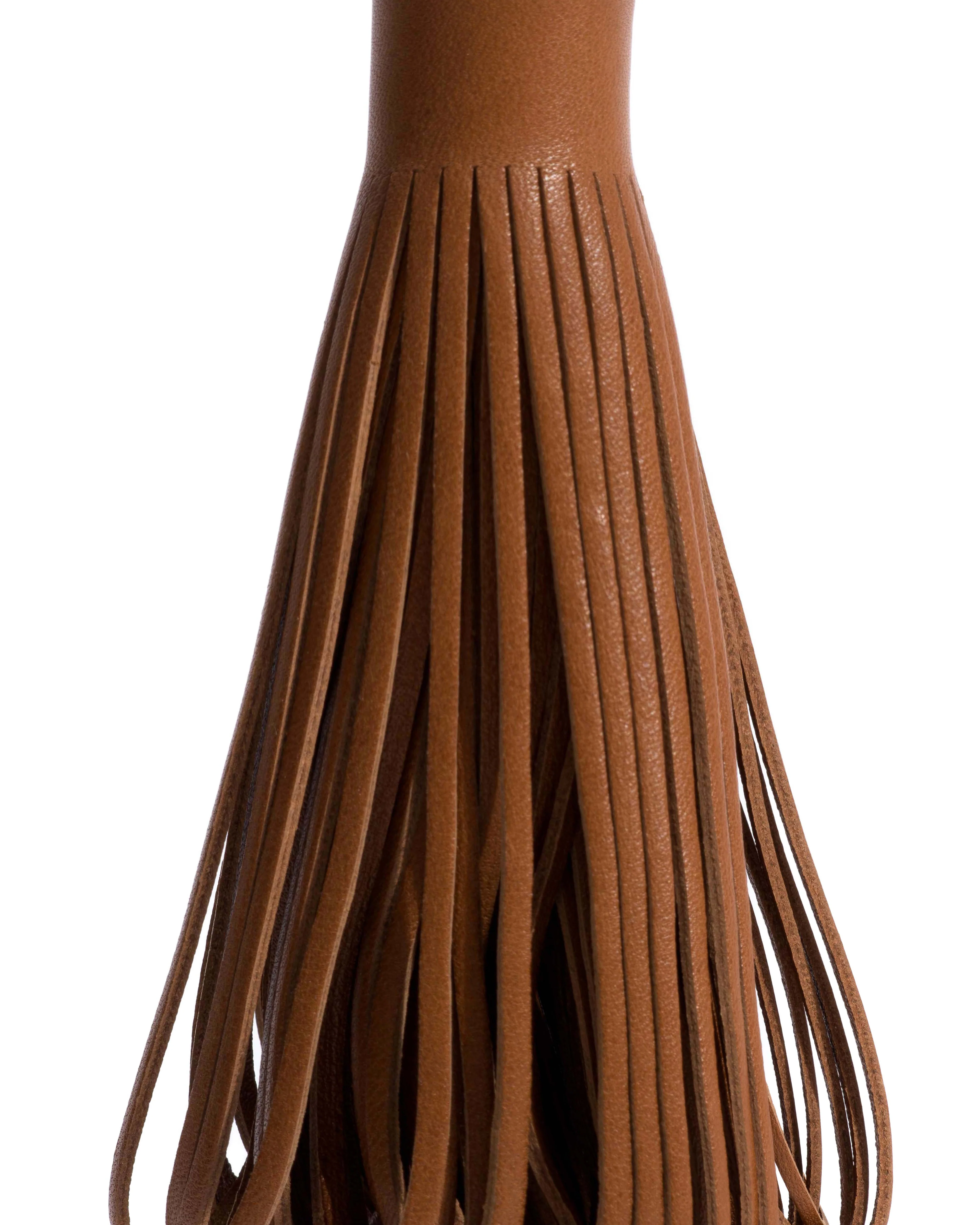 Katty fringe keyring Soft calf Camel - Image 4