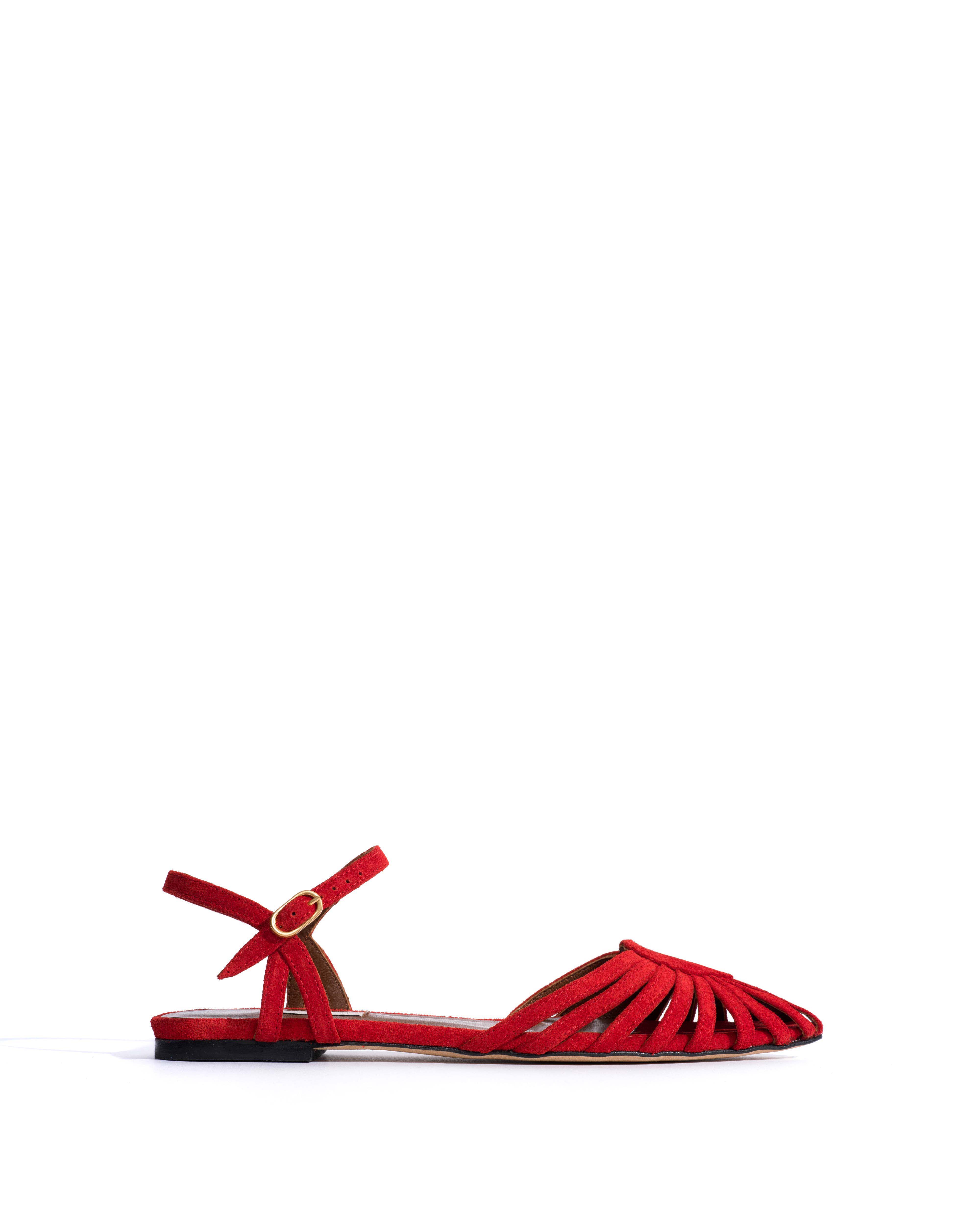 Keesha 10 Calf suede Ruby red