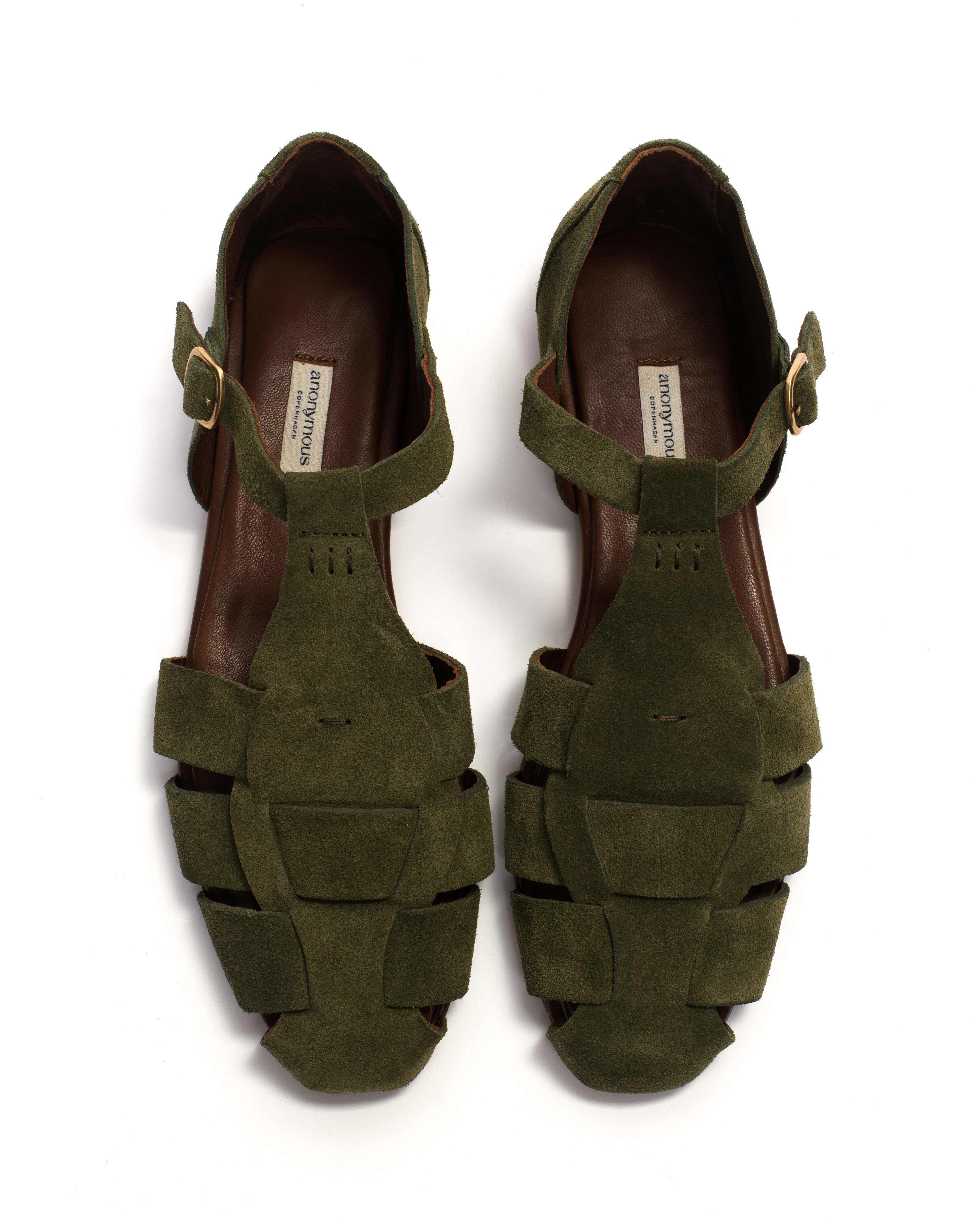 Lain flats Calf suede Olive green - Image 4