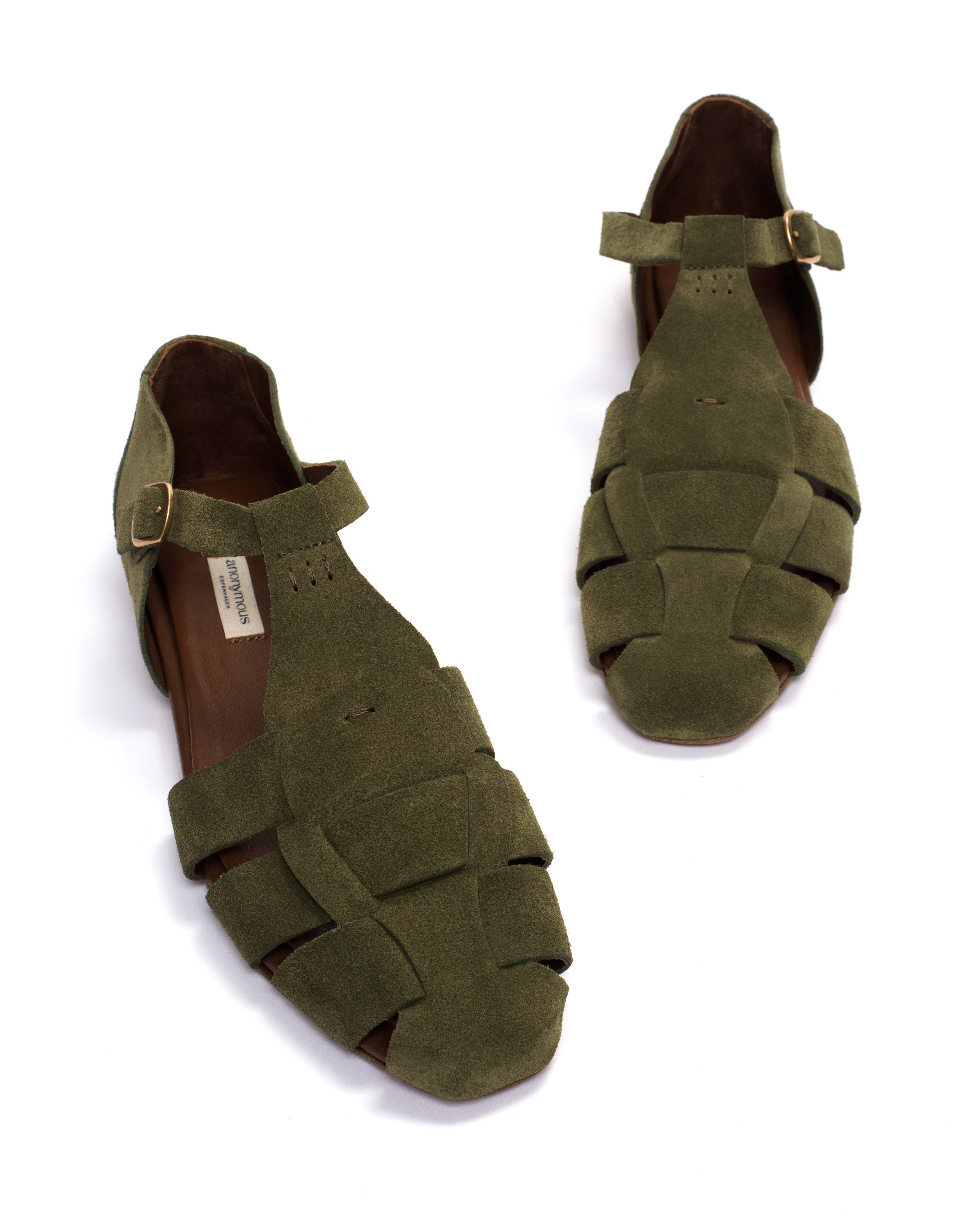 Lain flats Calf suede Olive green - Image 6