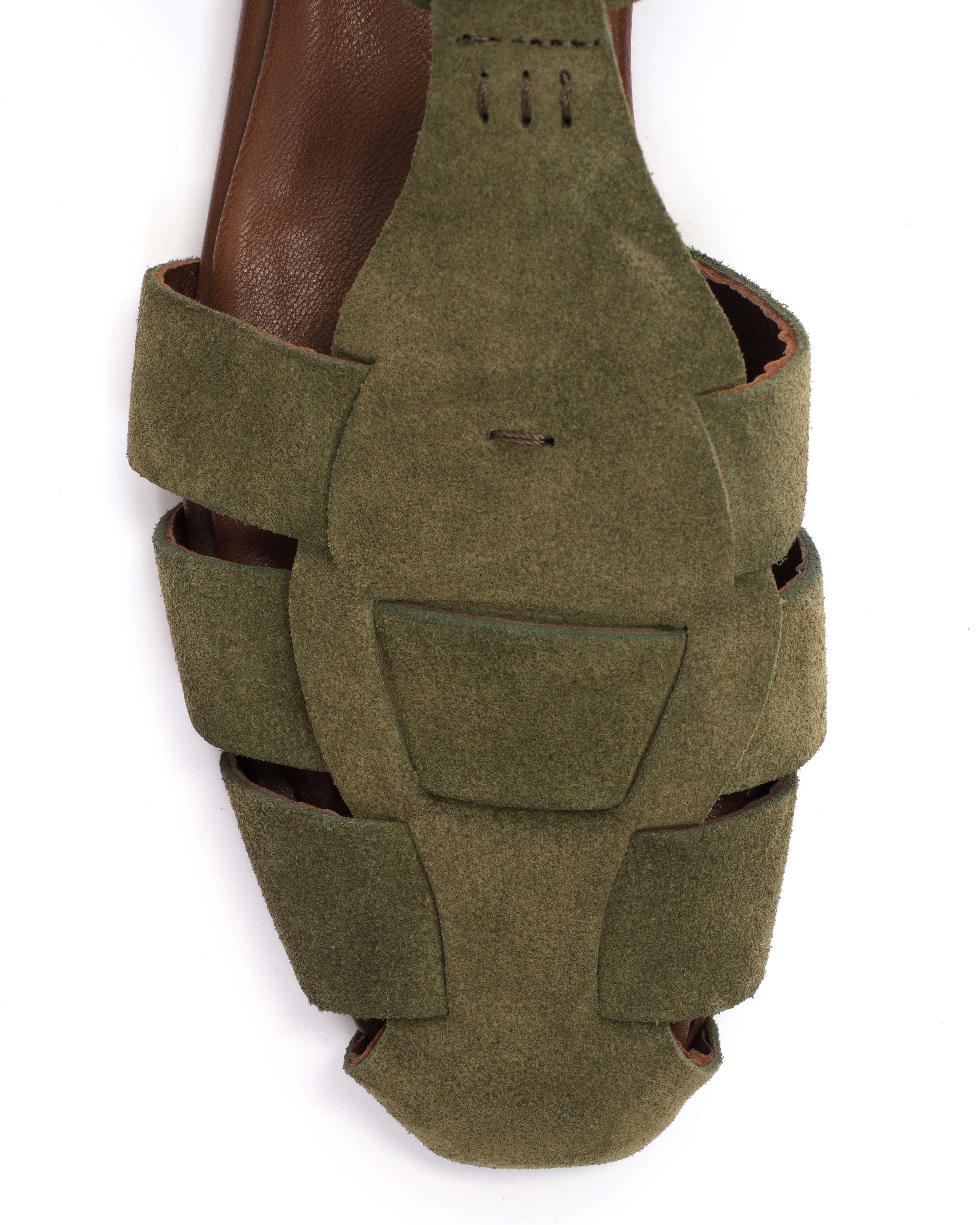 Lain flats Calf suede Olive green - Image 7