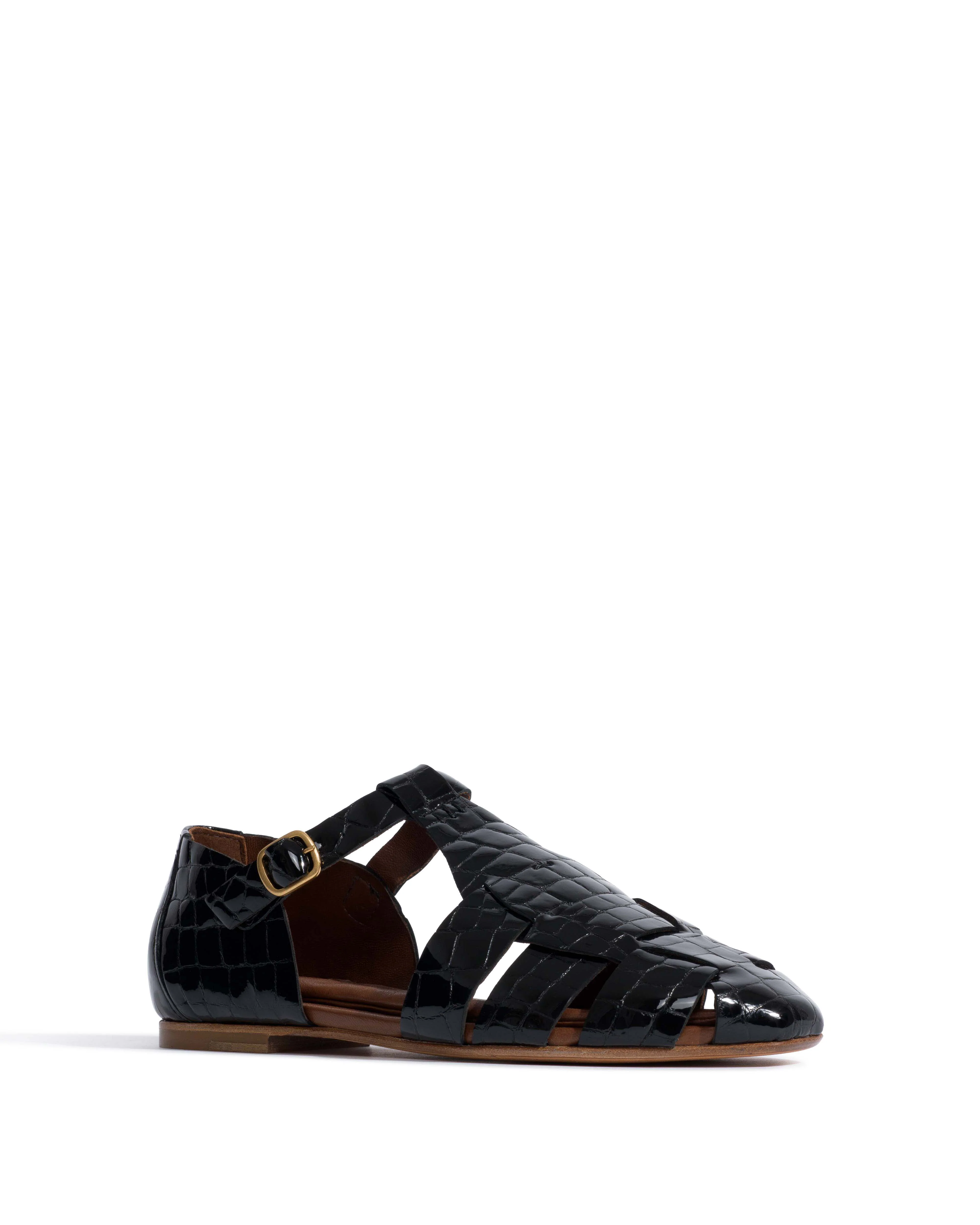 Lain flats Polished croco calf Black - Image 2