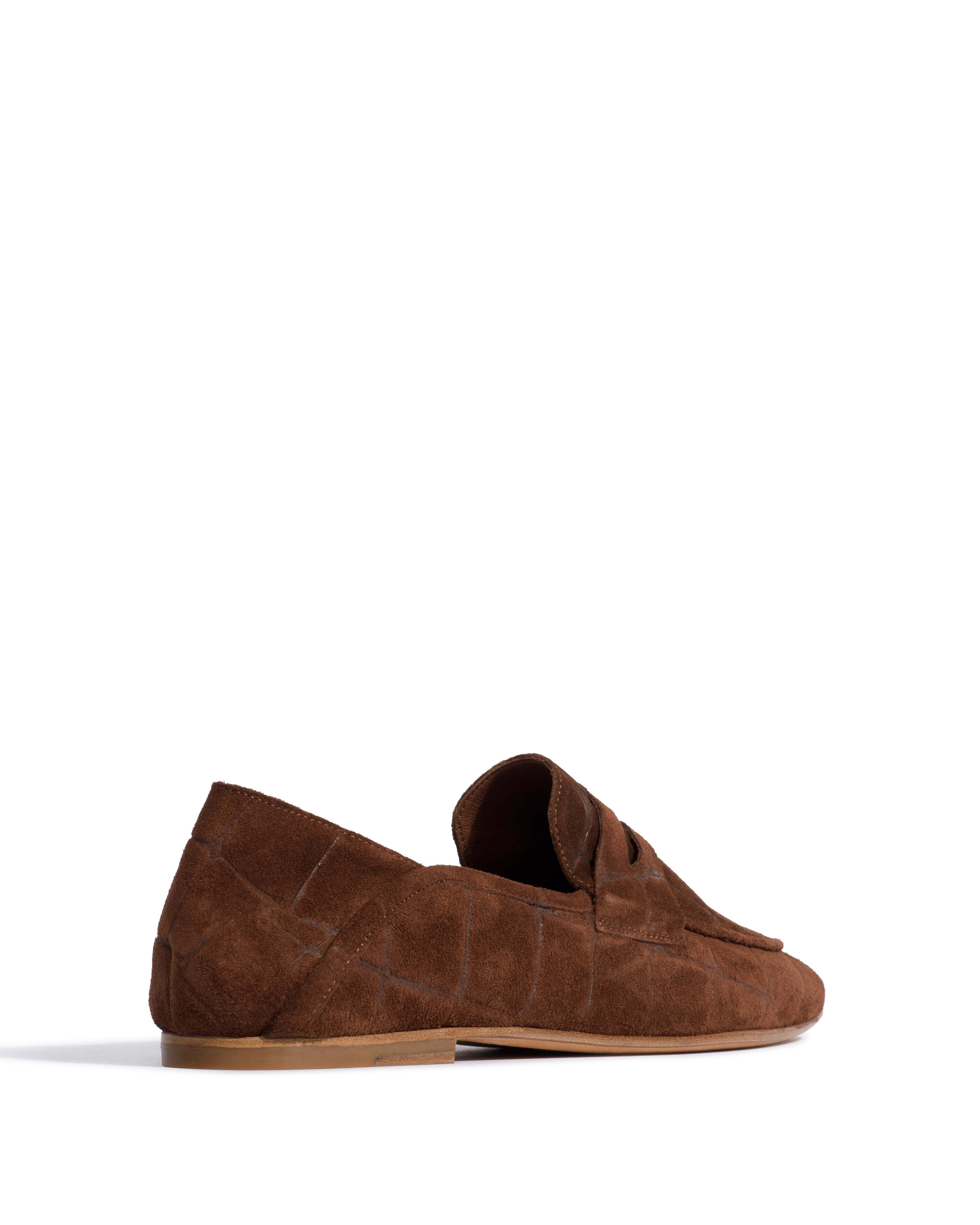 Lindsay Croco calf suede Chocolate - Image 3