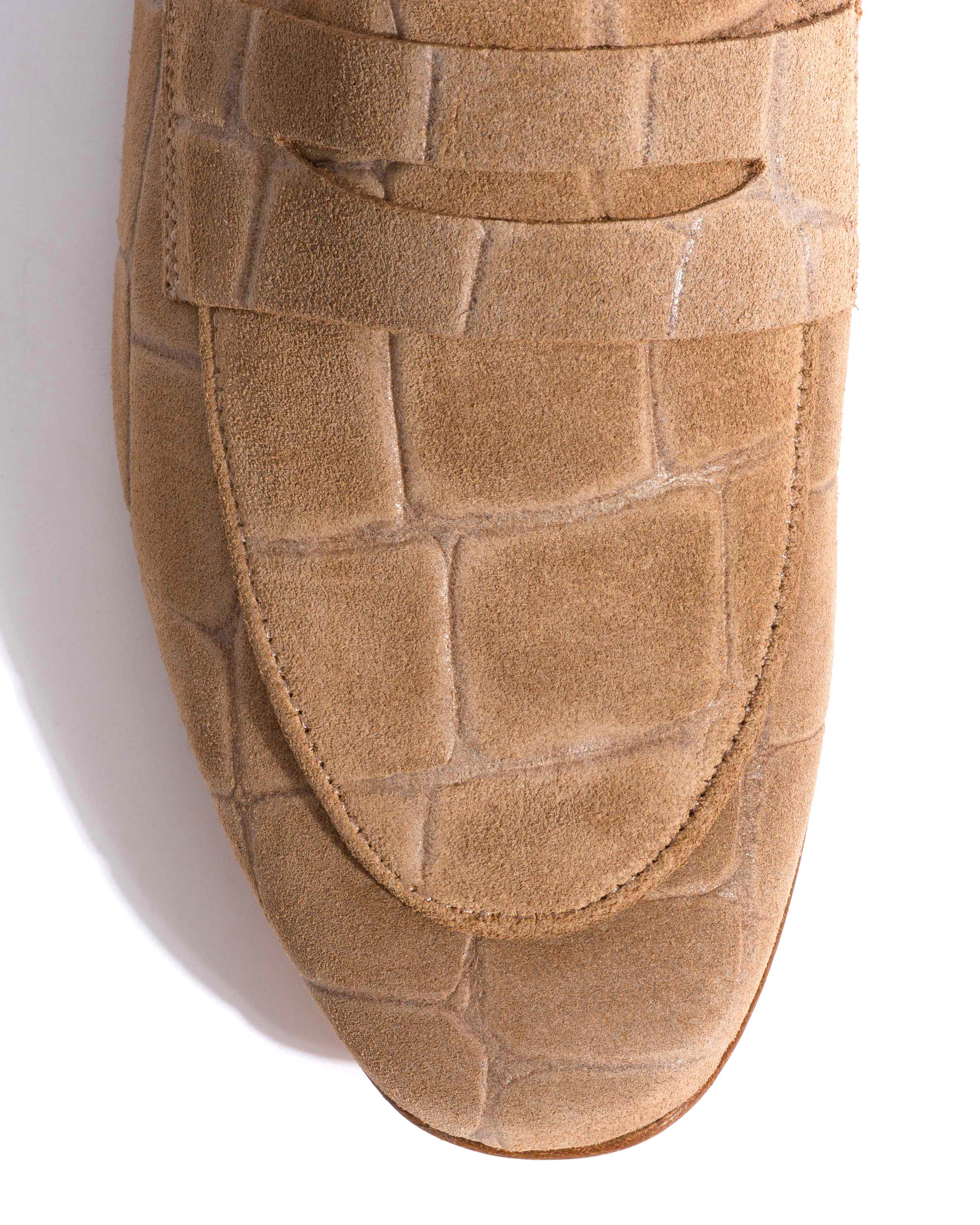 Lindsay Croco calf suede Scirocco - Image 5