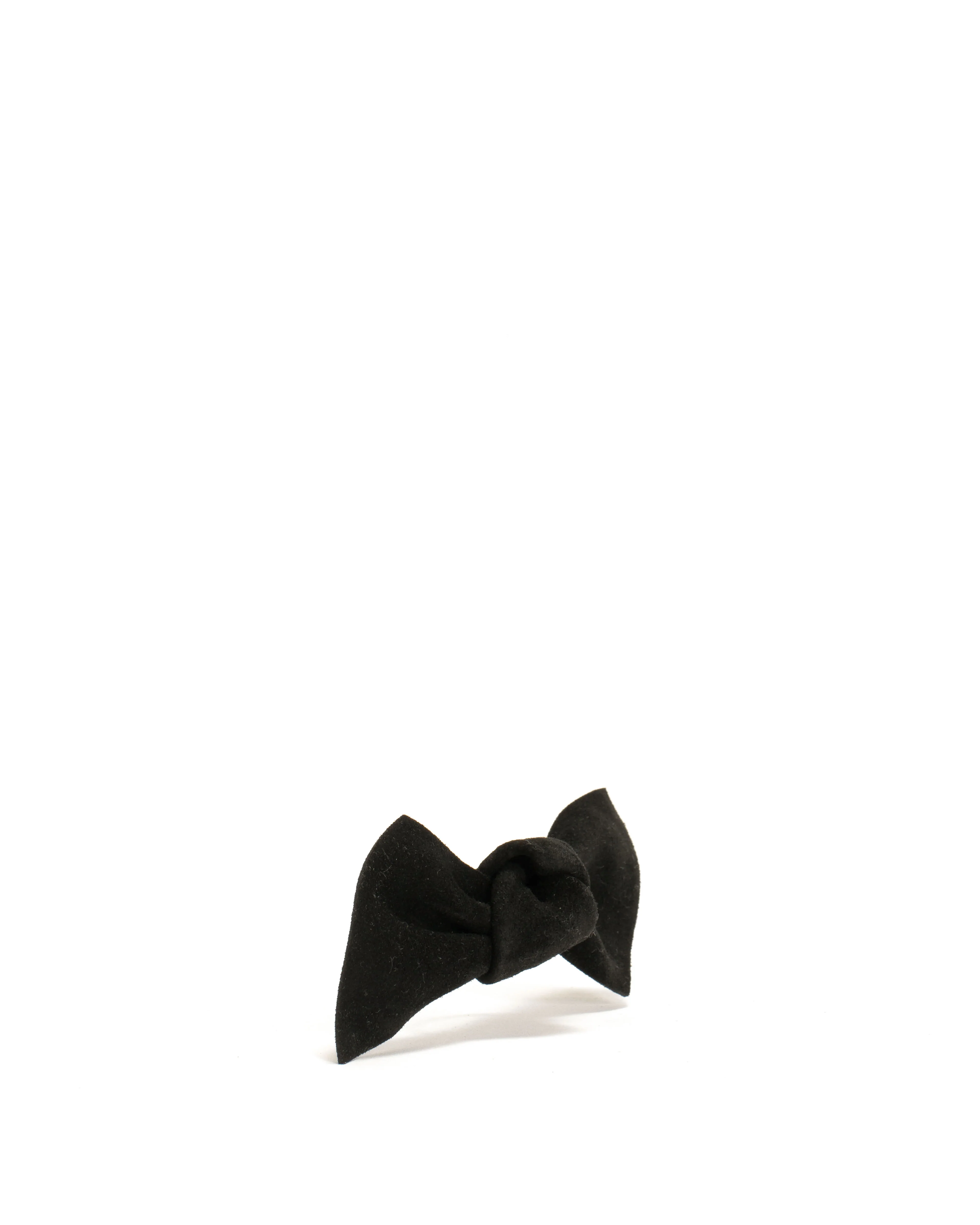 Linnie hair elastic grand bow Calf suede Black - Image 2