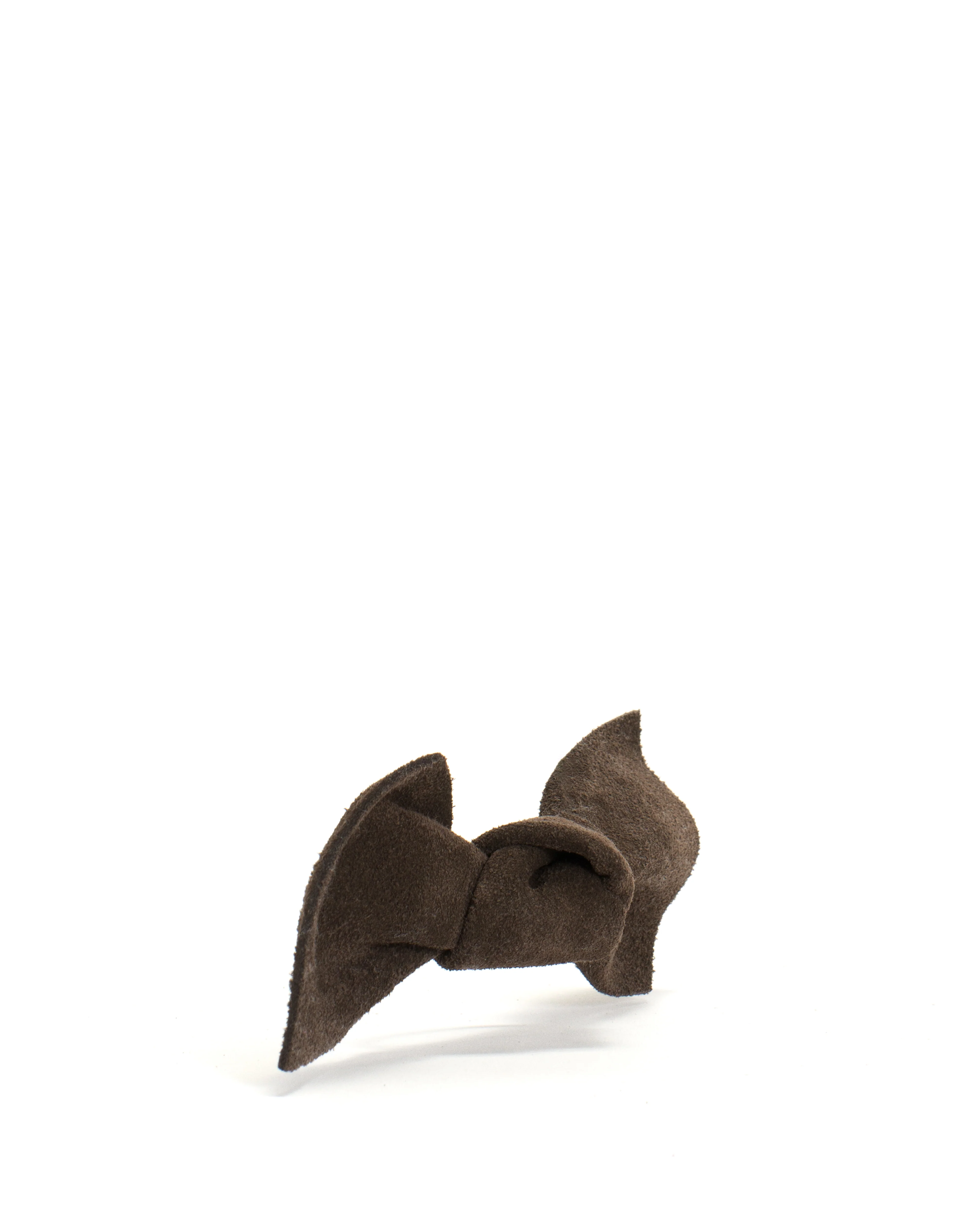 Linnie hair elastic grand bow Calf suede Coffee brown - Image 2