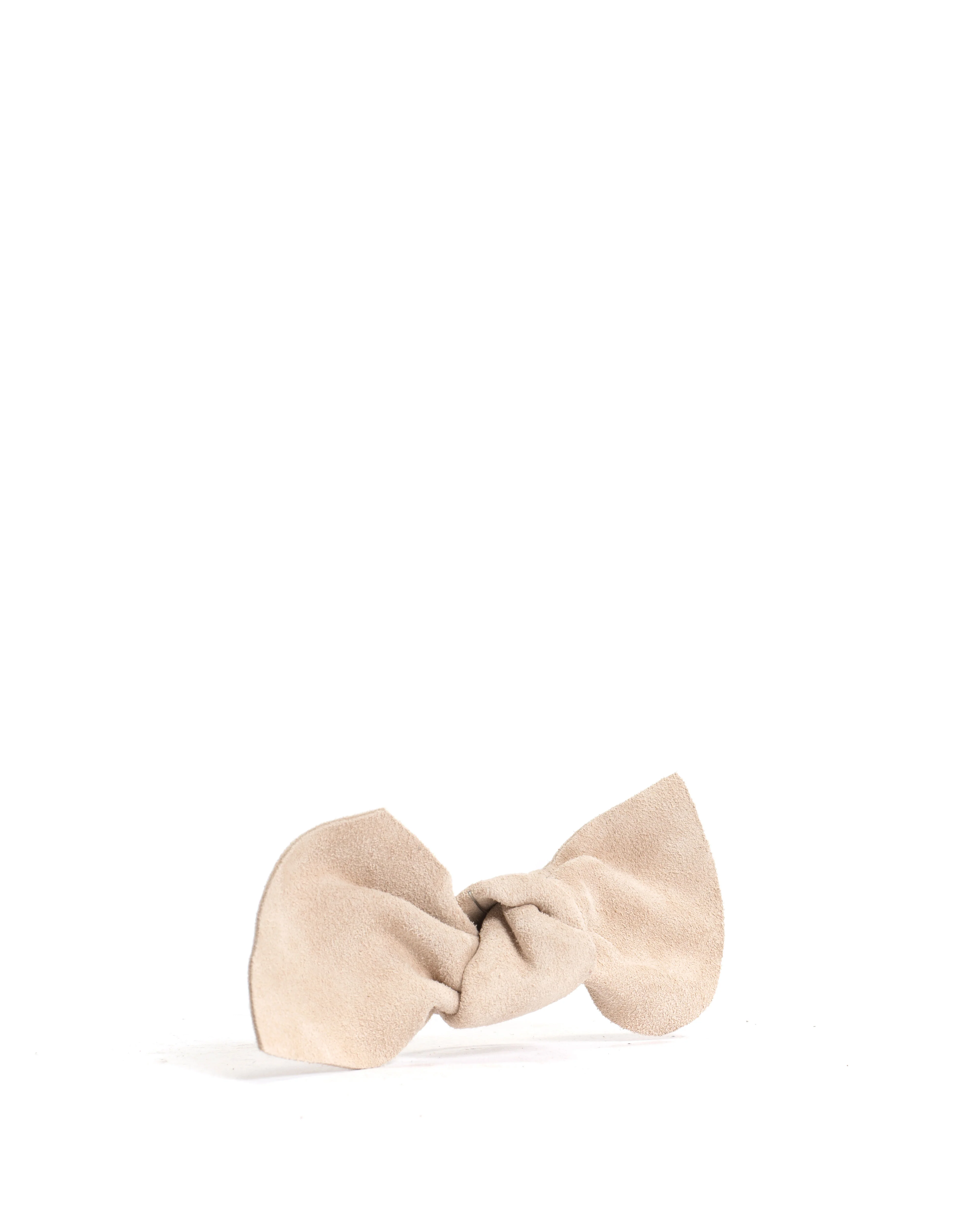 Linnie hair elastic grand bow Calf suede Vanilla cream - Image 2