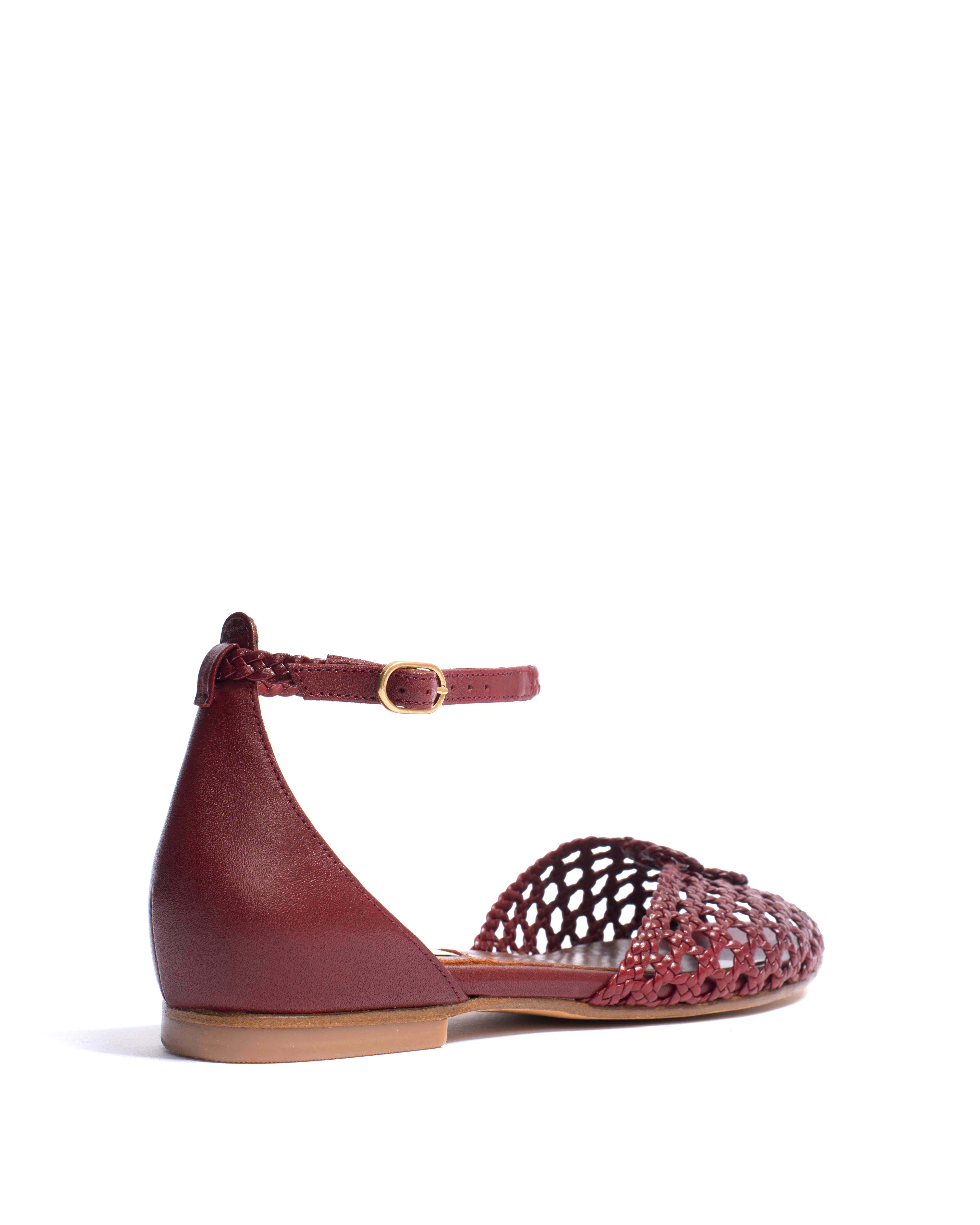 Lucy 10 hand-braided Hand-braided leather Pomegranate - Image 3