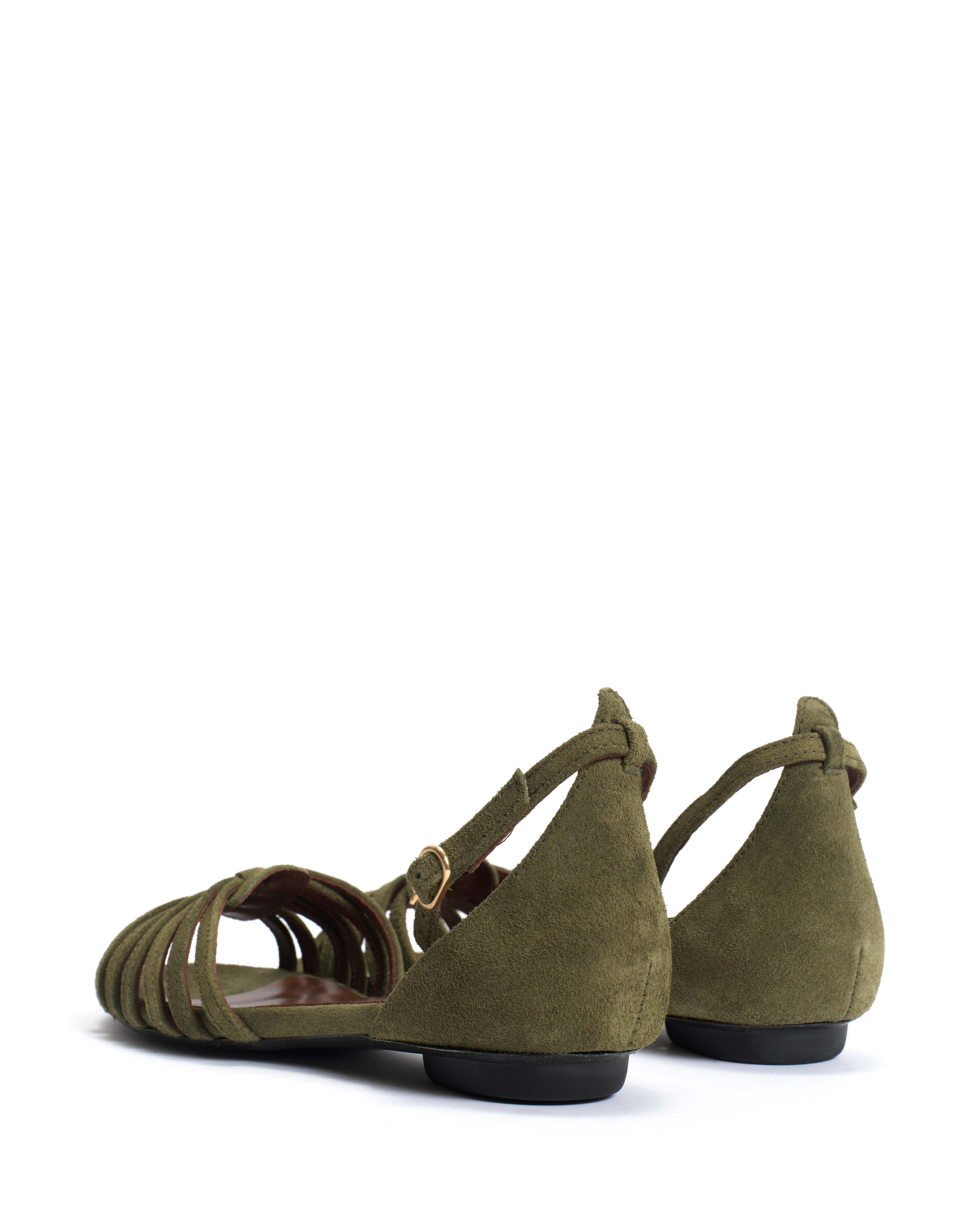 Mareike 10 Calf suede Olive green - Image 4
