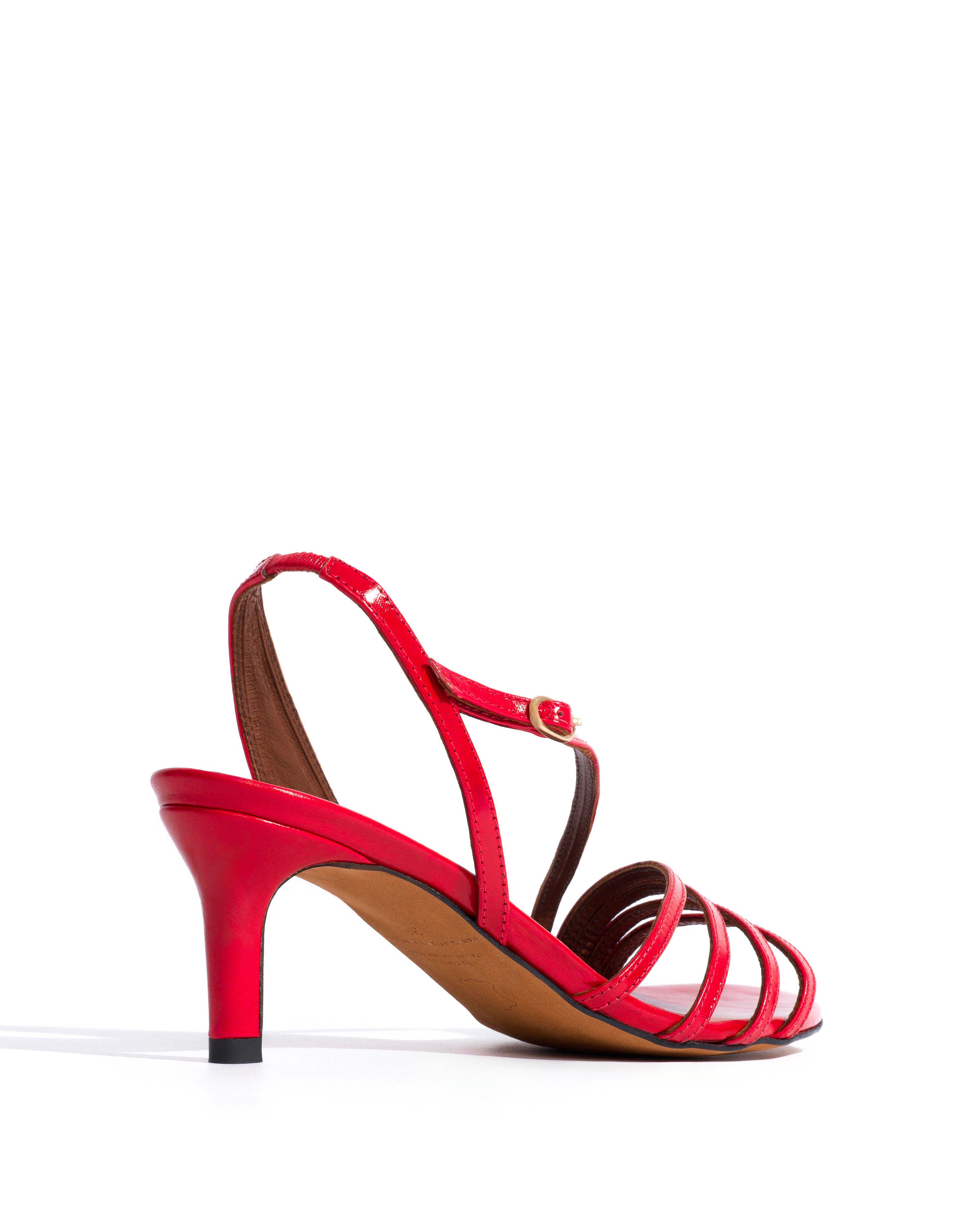 Naia 55 Crinkled polished goat Scarlet - Image 4