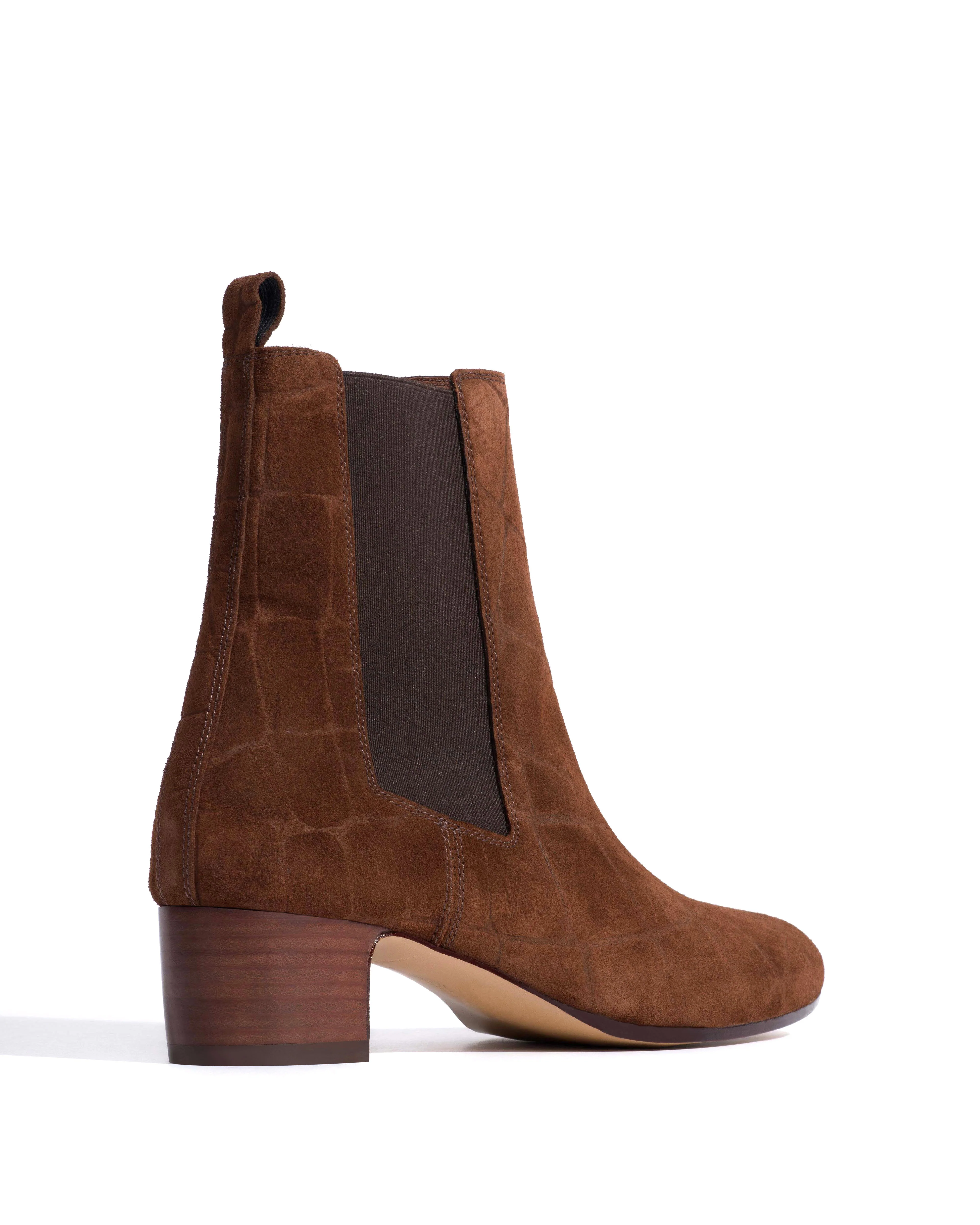 Niabella Croco calf suede Chocolate - Image 3