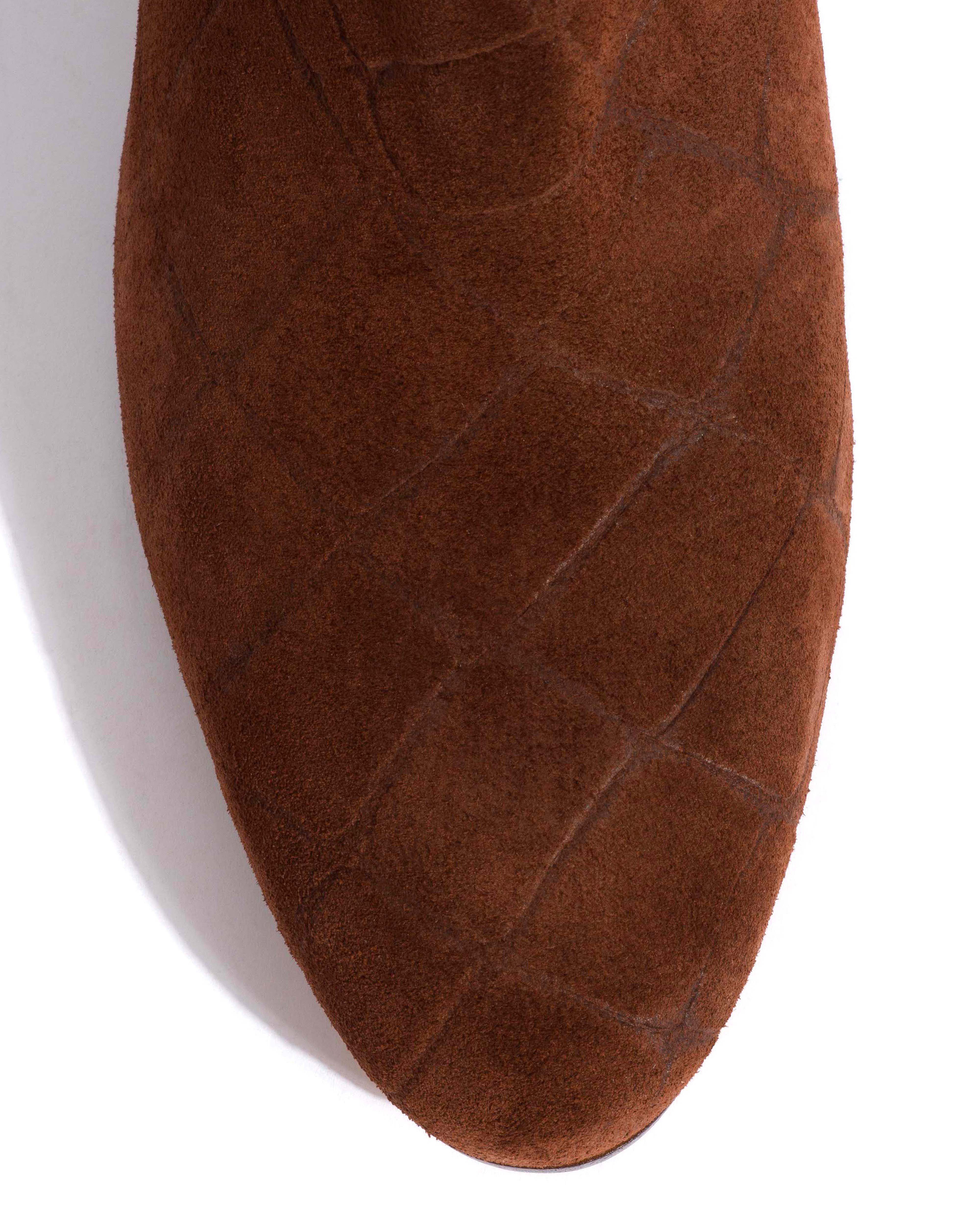 Niabella Croco calf suede Chocolate - Image 5